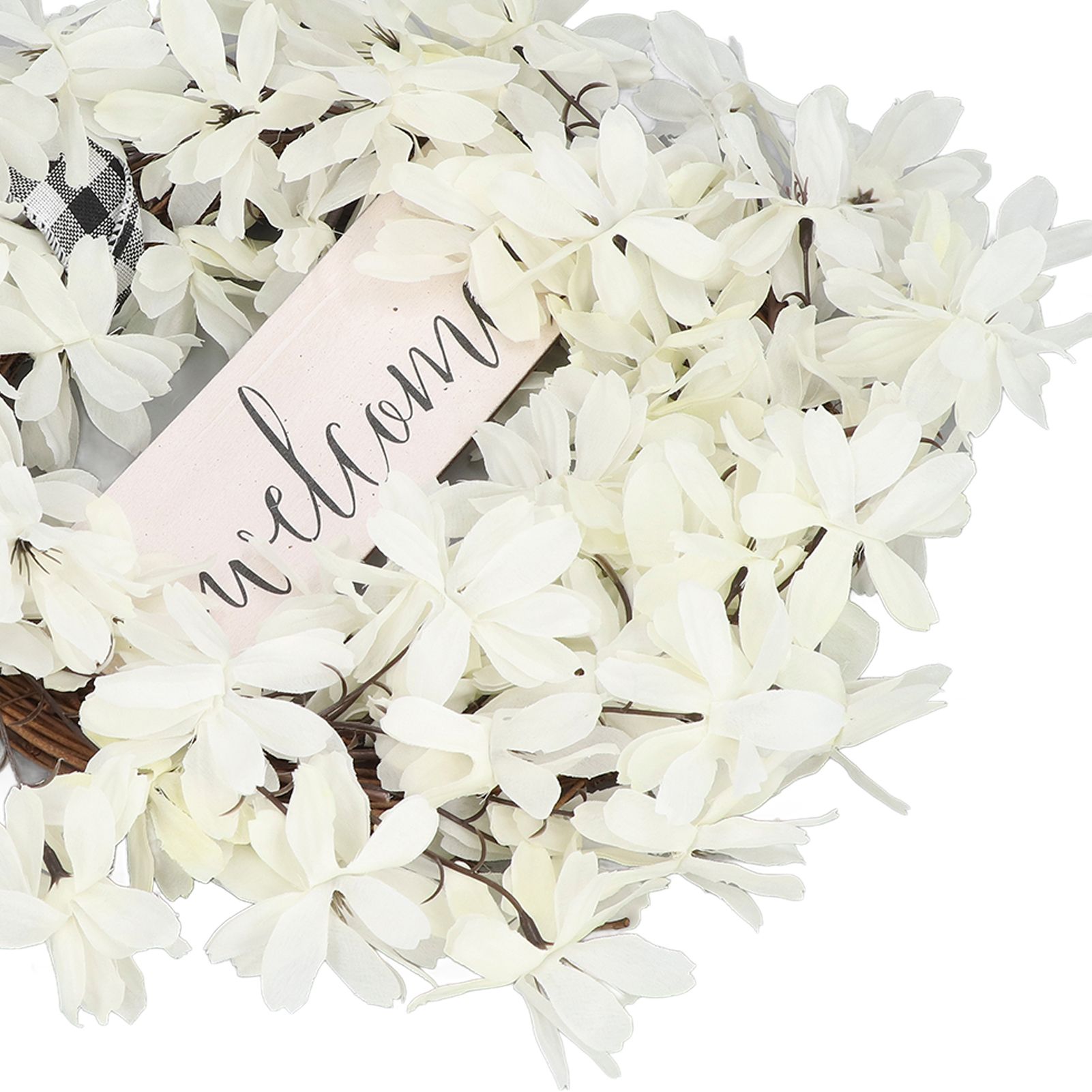 Imitation White Dogwood Wreath Simulation Vibrant Wreath Decoration for Home Door view 13