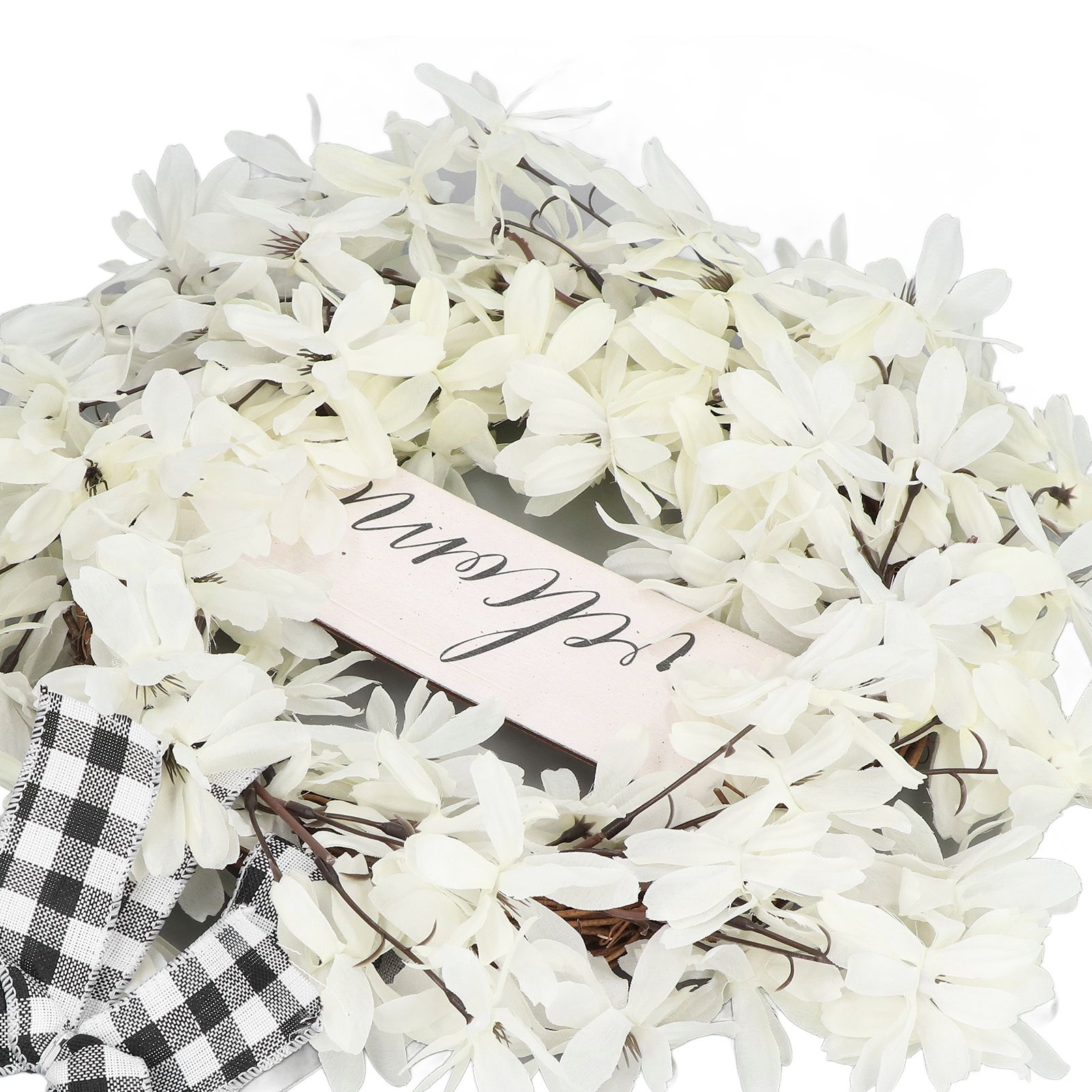 Imitation White Dogwood Wreath Simulation Vibrant Wreath Decoration for Home Door view 15