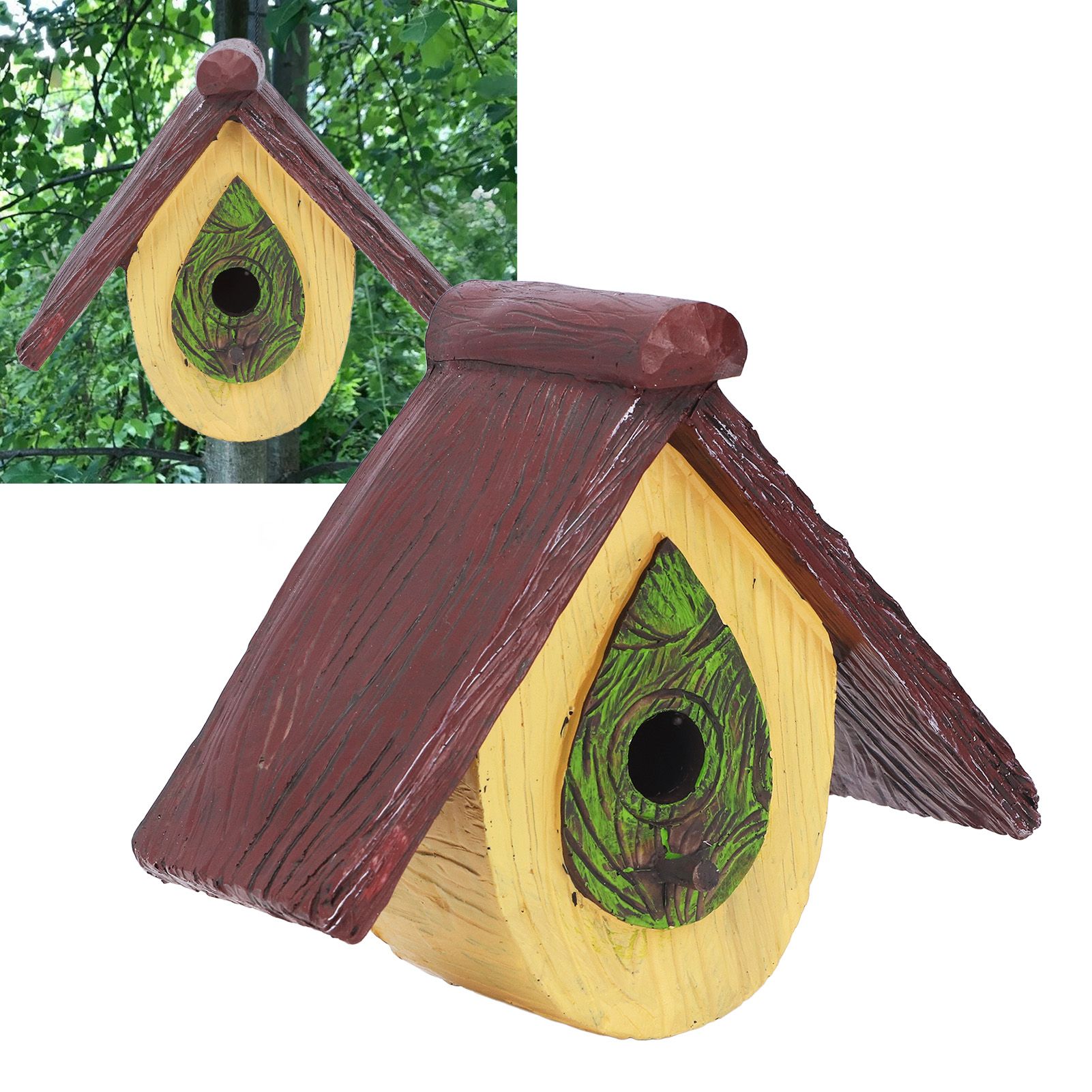 Bird House Garden Tree Decoration Hummingbird Synthetic Resin House Craft view 11