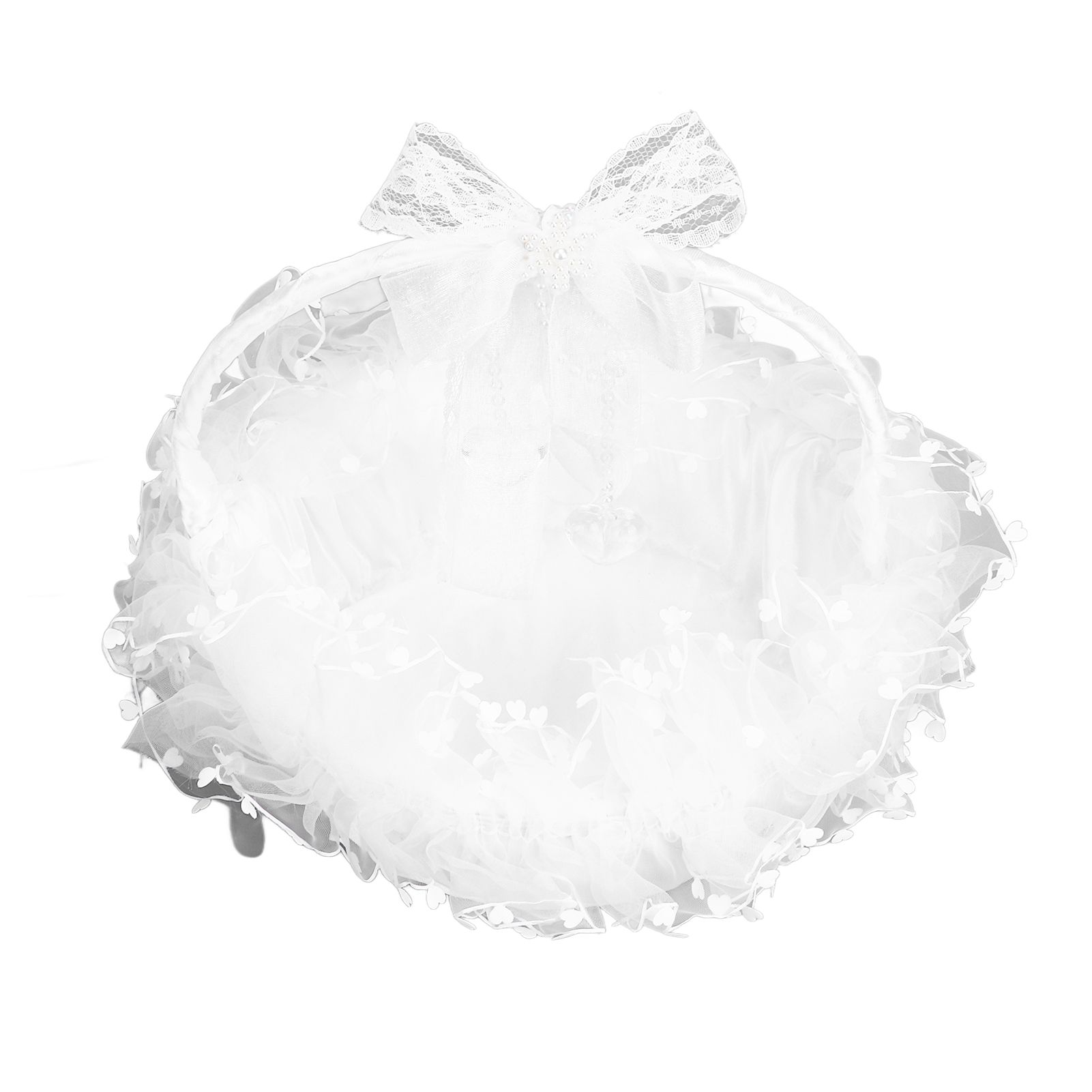 Flower Girl Basket Elegant Style Portable Durable Lace Material Wide view 3