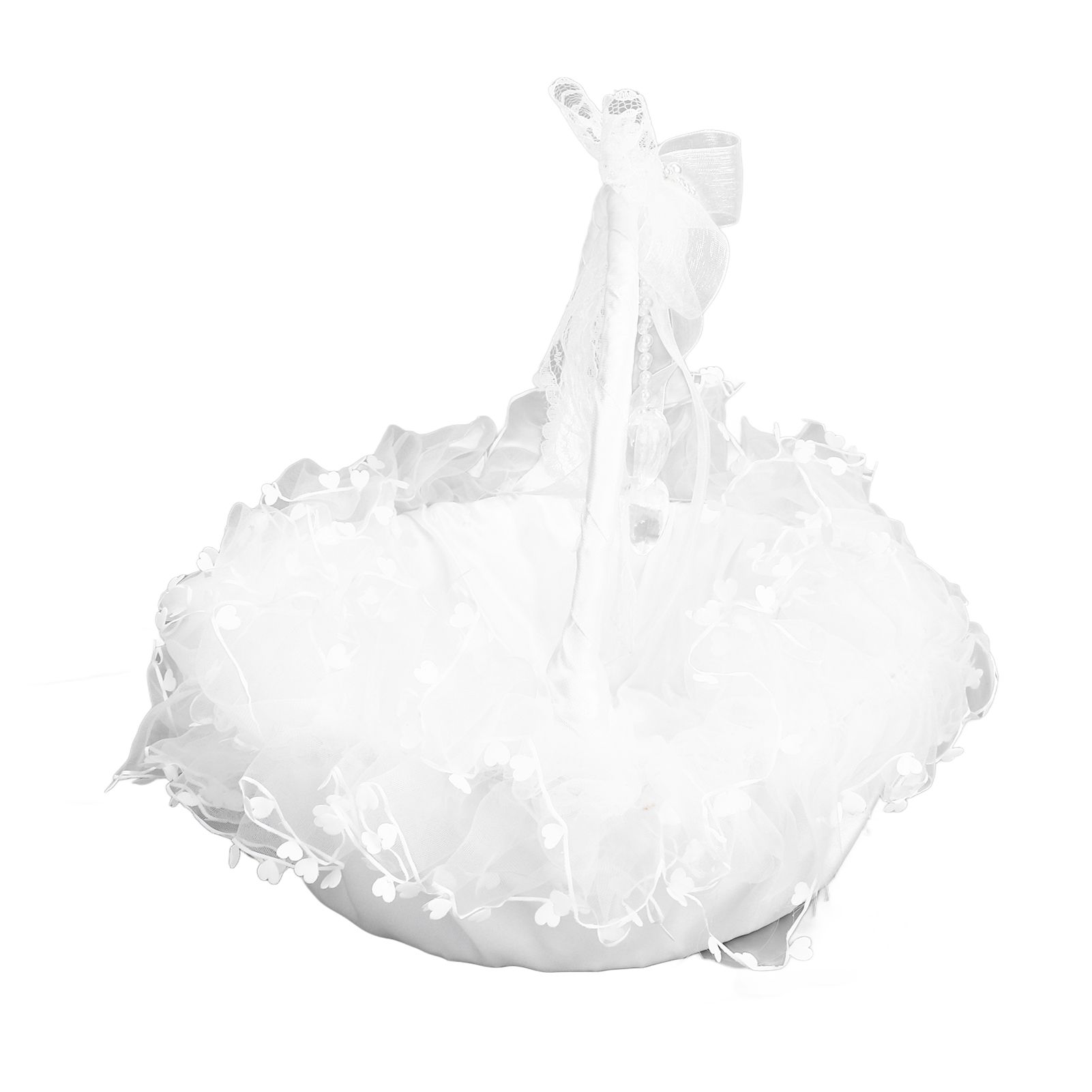 Flower Girl Basket Elegant Style Portable Durable Lace Material Wide view 4