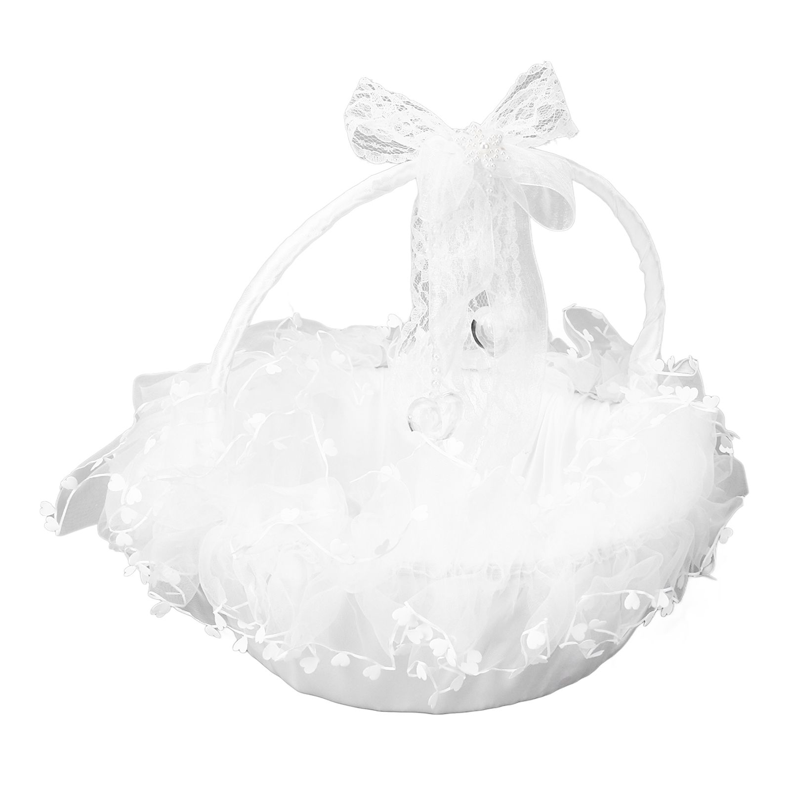 Flower Girl Basket Elegant Style Portable Durable Lace Material Wide view 5
