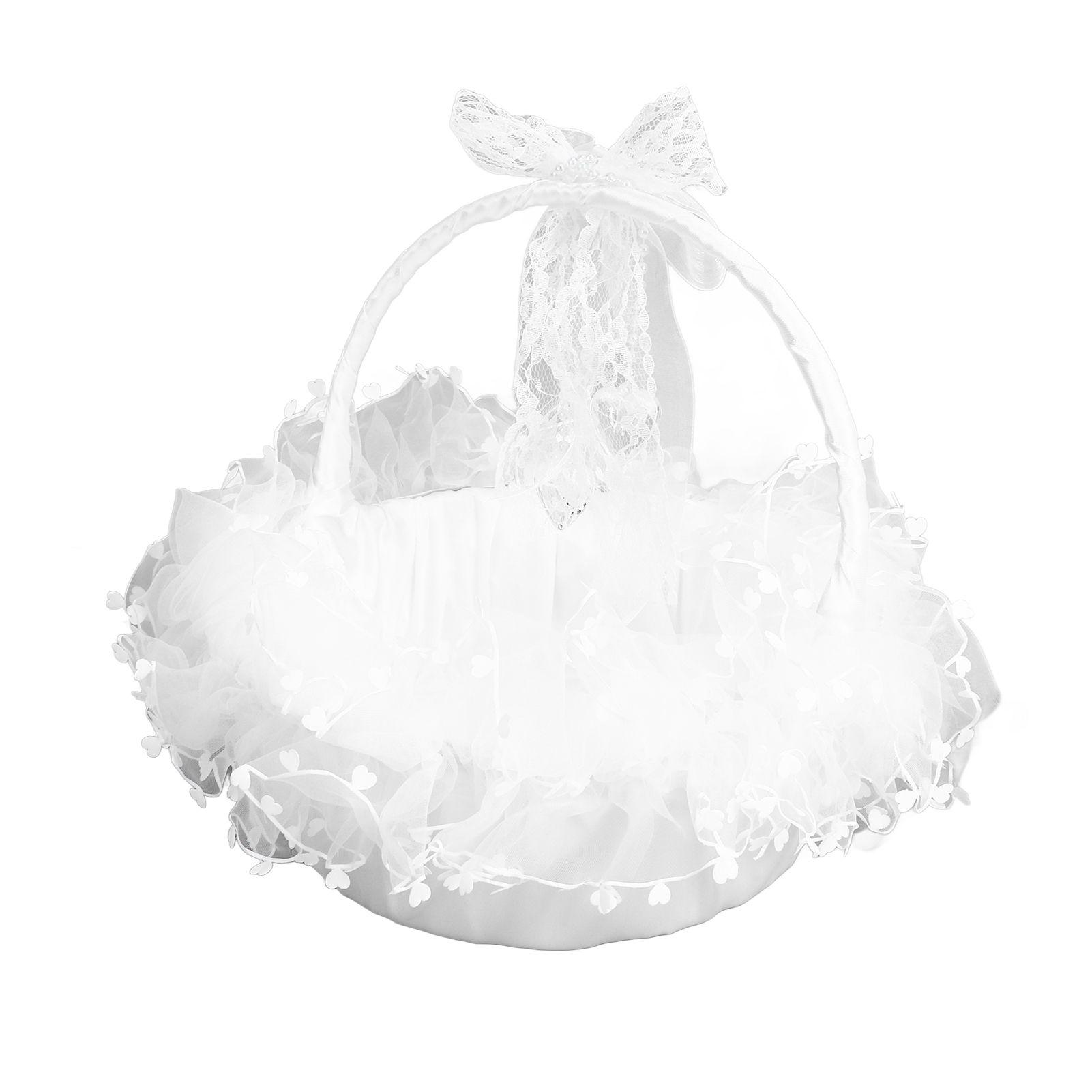 Flower Girl Basket Elegant Style Portable Durable Lace Material Wide view 10