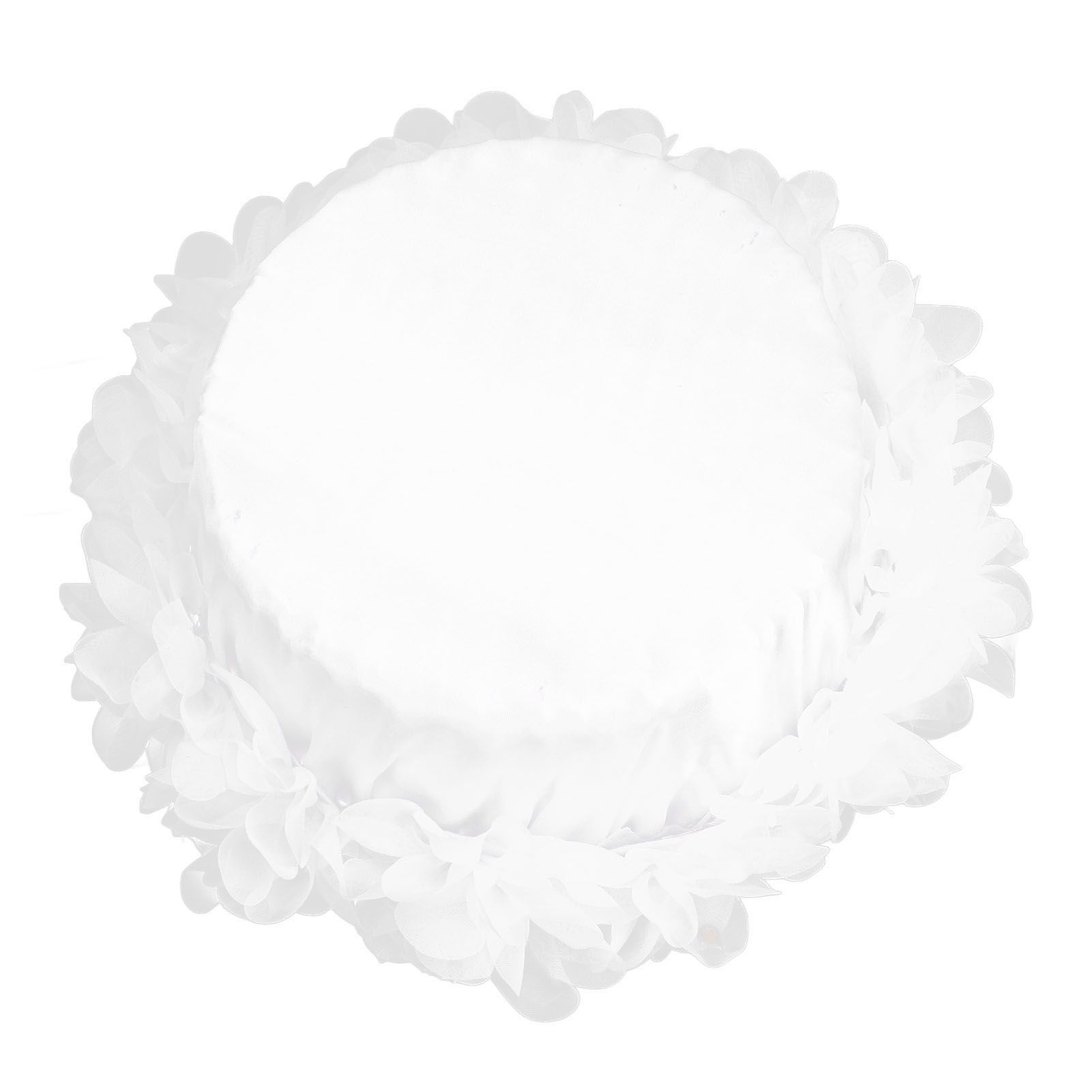 Wedding Flower Girl Basket Artificial Ostrich Feathers Lace Petal Western view 14
