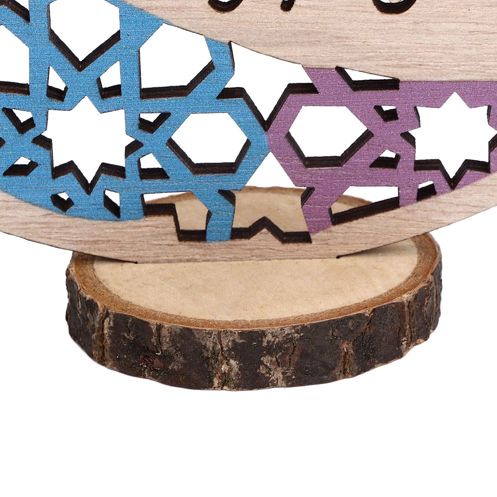 Wood Moon Ornaments Eid Mubarak Moon Decoration Enhances Festival Ambient for view 14