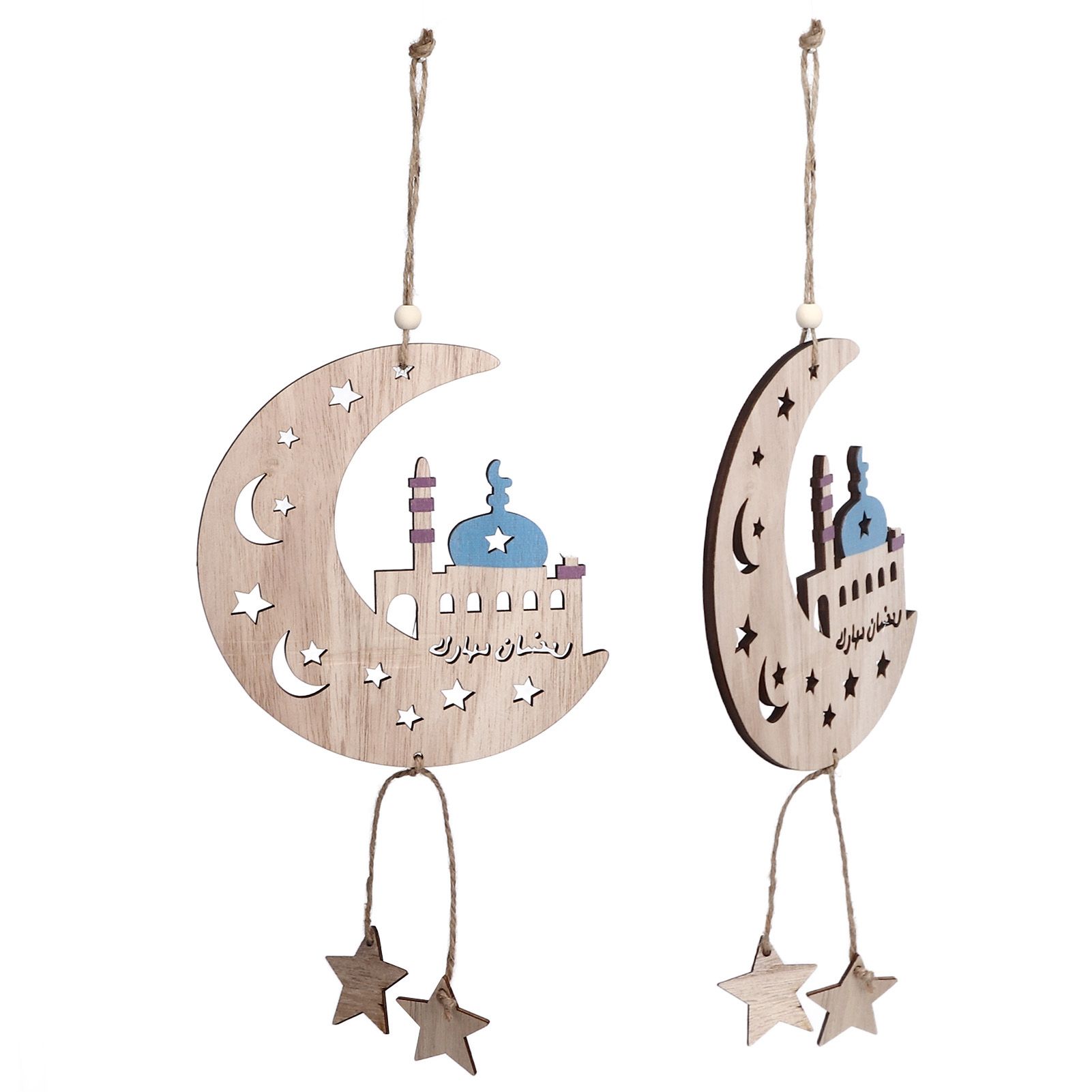 2pcs Moon Eid Hanging Decoration Eid Al‑Fitr Ornaments Decorations Pendant view 2