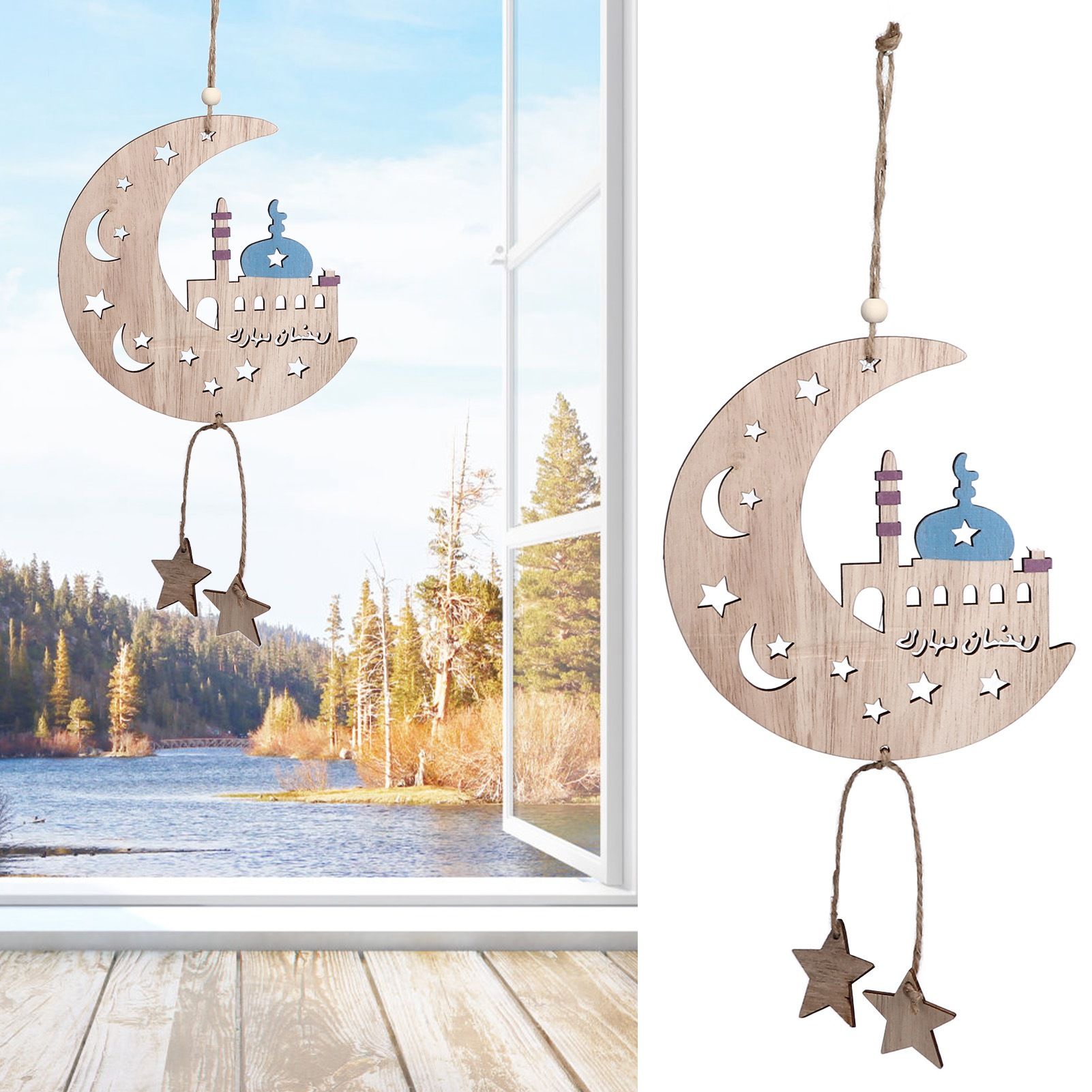 2pcs Moon Eid Hanging Decoration Eid Al‑Fitr Ornaments Decorations Pendant view 11