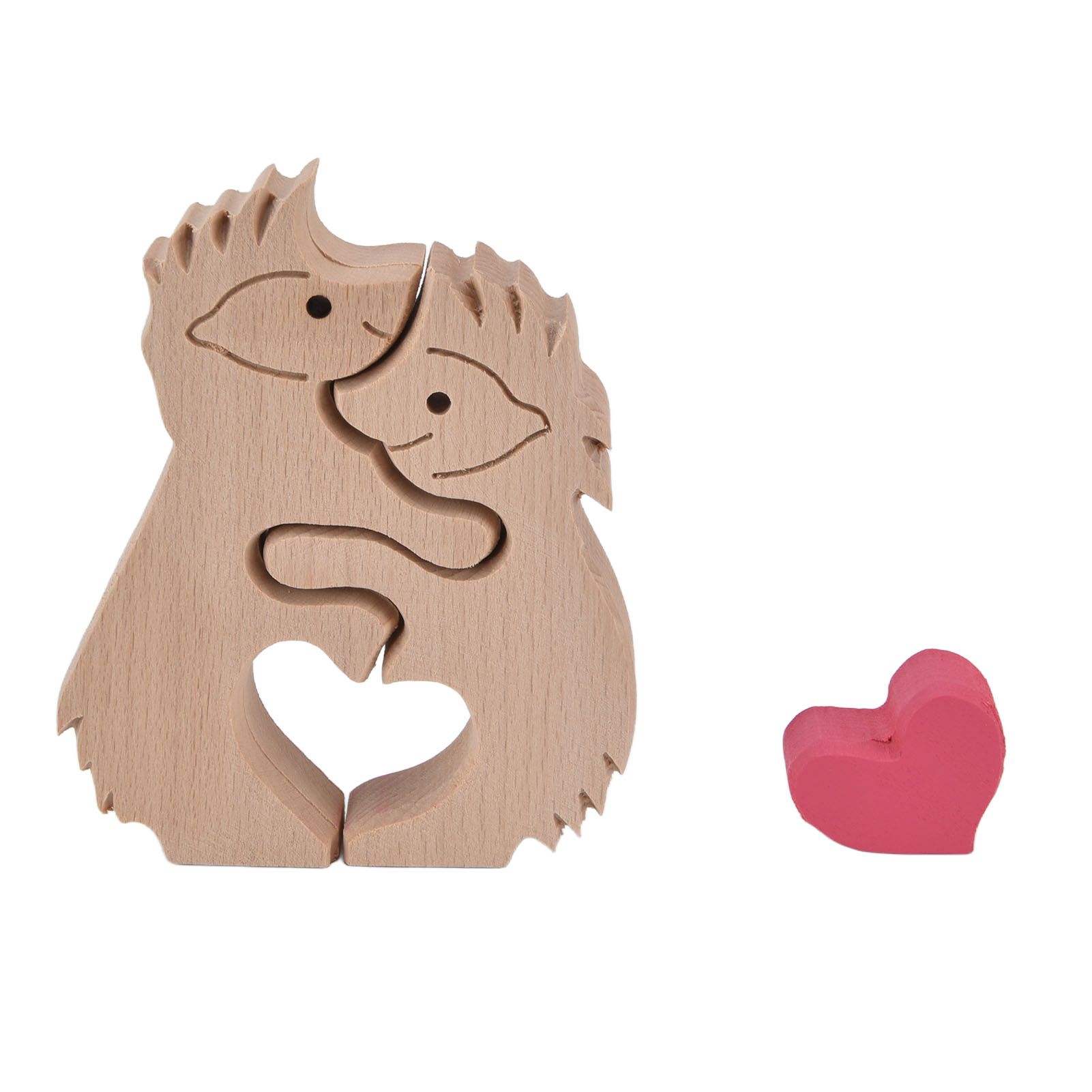 Wooden Animal Ornament Cute Shape Animal Family Handcrafted Mini Wooden view 2