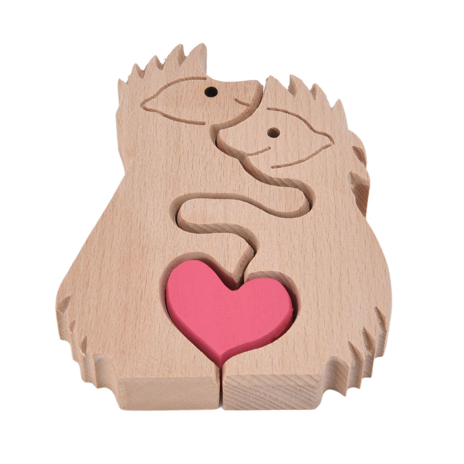 Wooden Animal Ornament Cute Shape Animal Family Handcrafted Mini Wooden view 3