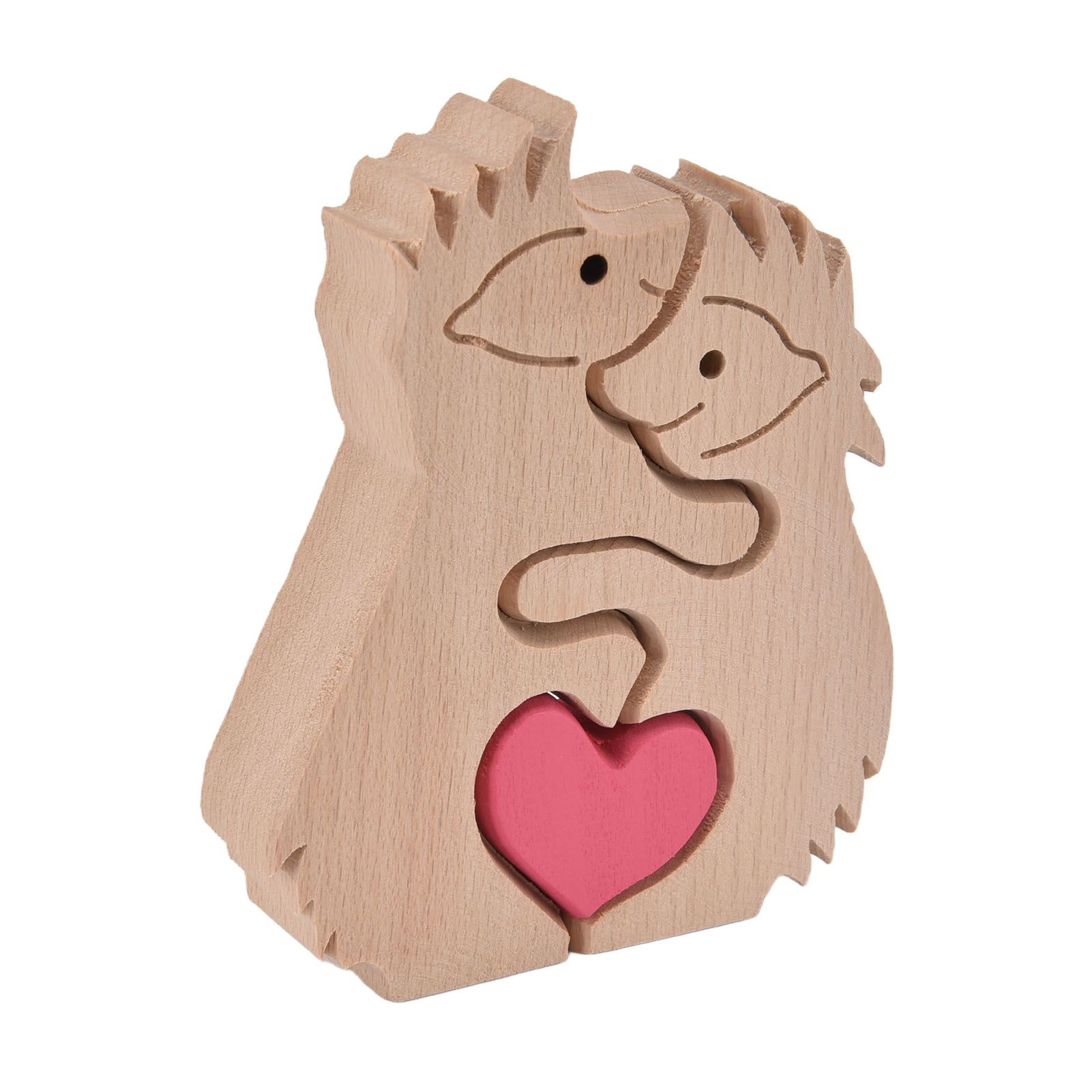 Wooden Animal Ornament Cute Shape Animal Family Handcrafted Mini Wooden view 5