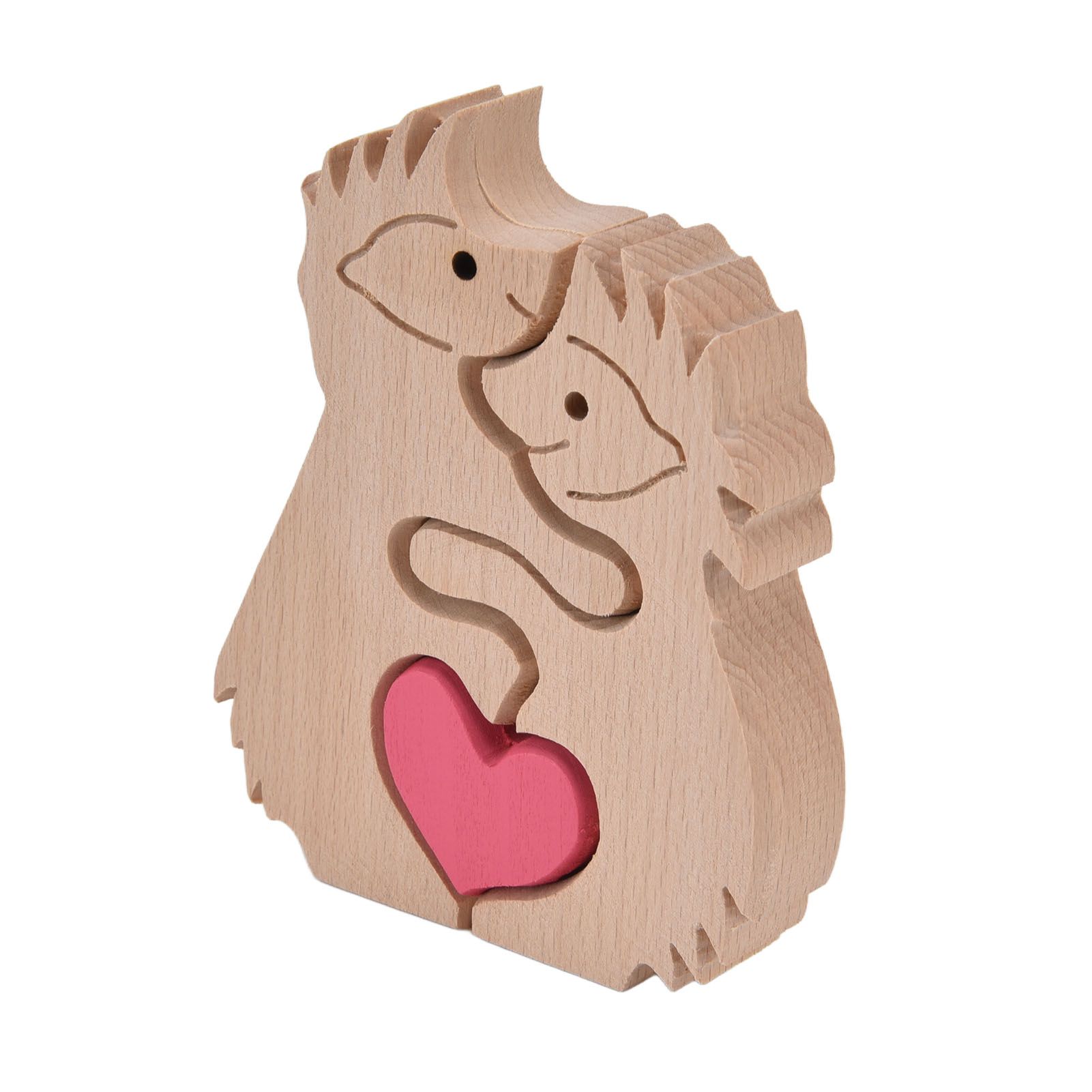 Wooden Animal Ornament Cute Shape Animal Family Handcrafted Mini Wooden view 6
