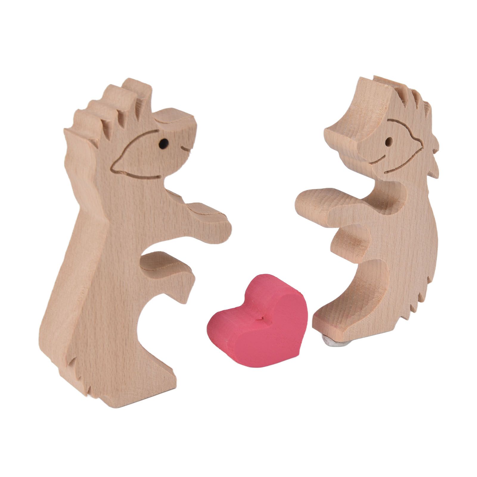 Wooden Animal Ornament Cute Shape Animal Family Handcrafted Mini Wooden view 8