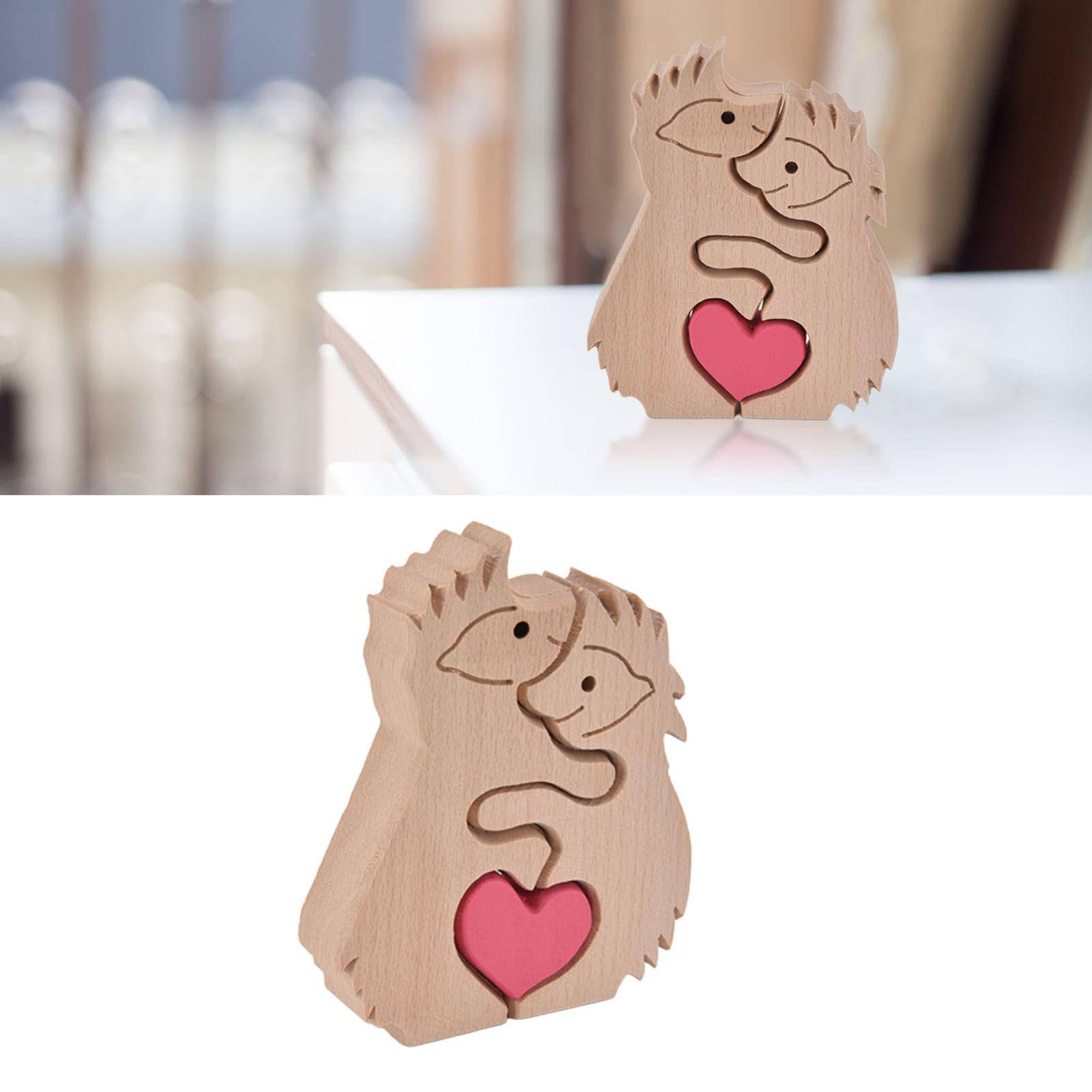 Wooden Animal Ornament Cute Shape Animal Family Handcrafted Mini Wooden view 11