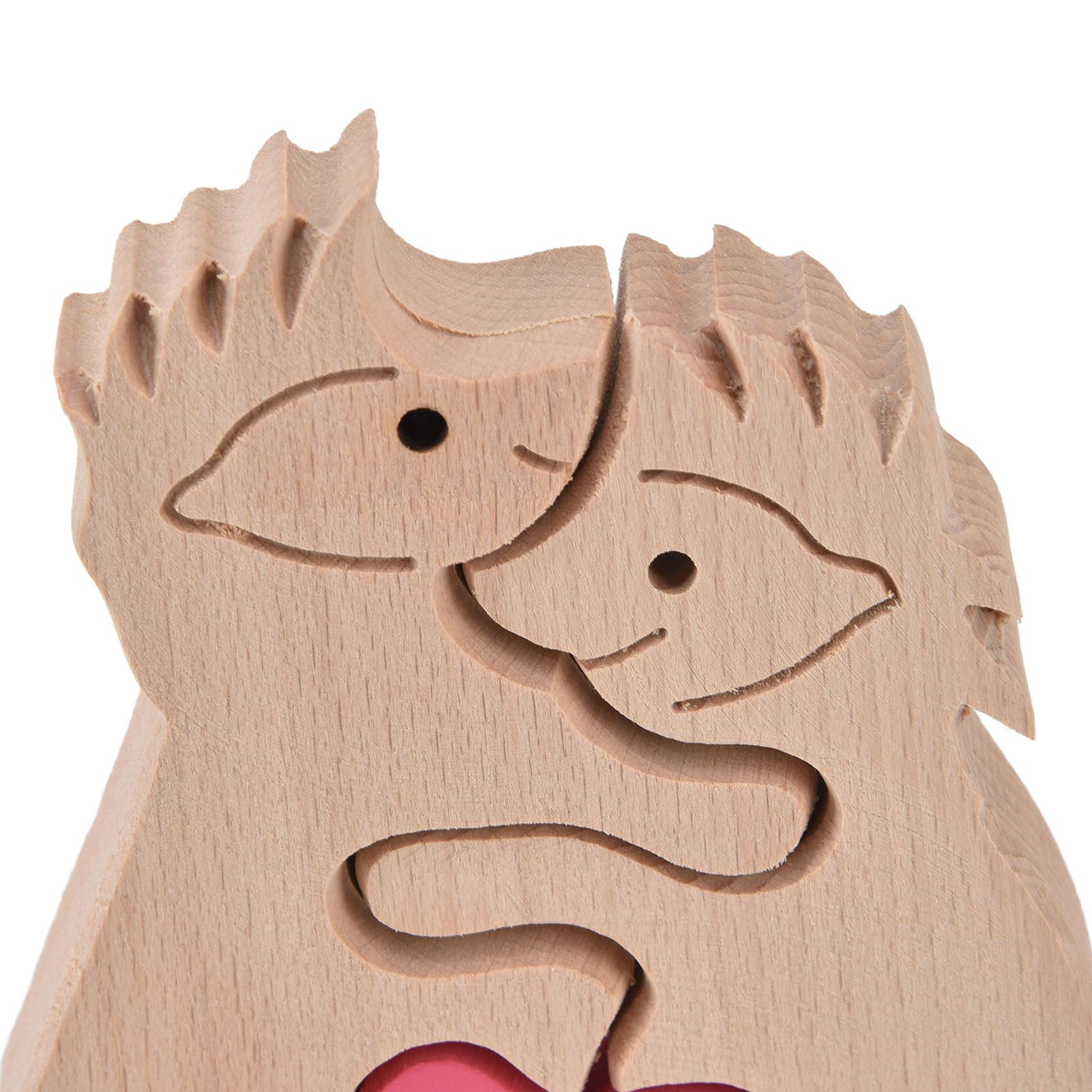 Wooden Animal Ornament Cute Shape Animal Family Handcrafted Mini Wooden view 15