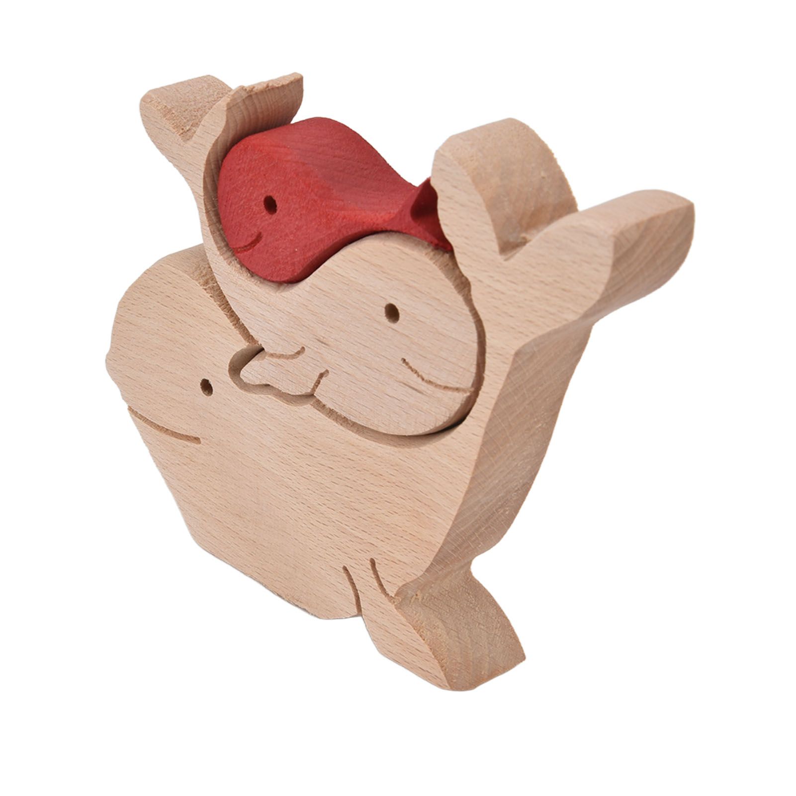 Wooden Animal Ornament Cute Shape Animal Family Handcrafted Mini Wooden view 3