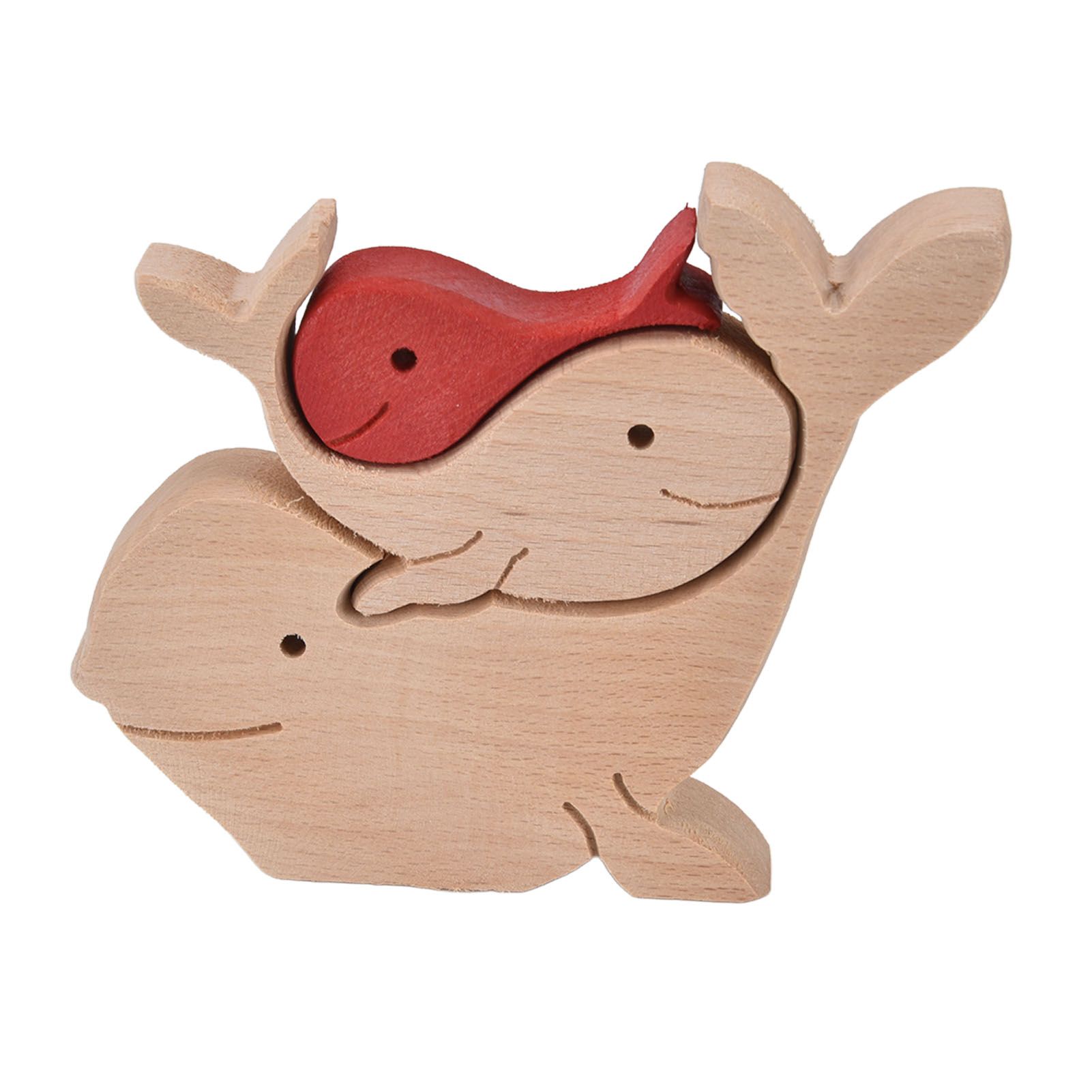 Wooden Animal Ornament Cute Shape Animal Family Handcrafted Mini Wooden view 10