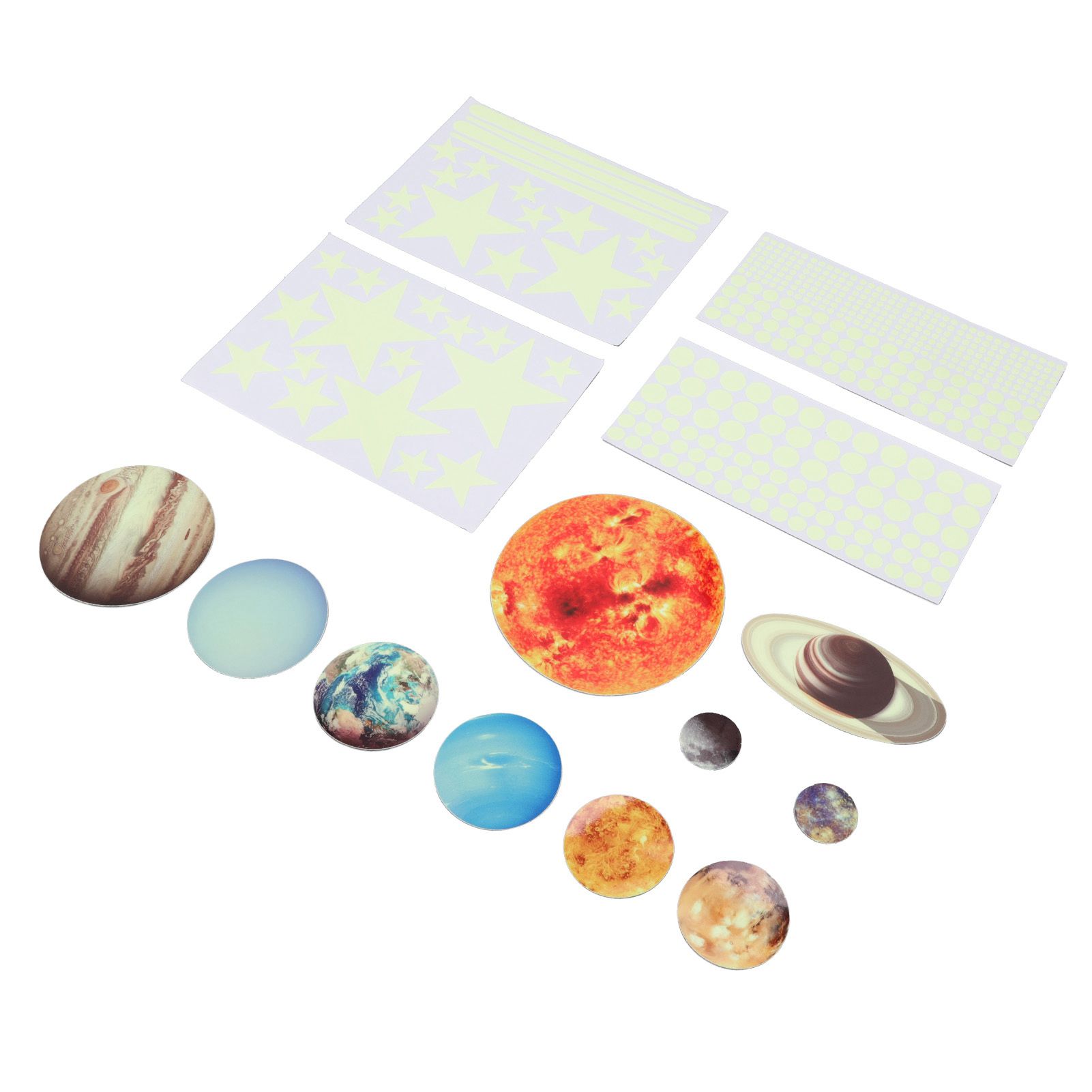 14pcs Glowing Planets Wall Stickers Glow in The Dark Star Solar System Decal view 4