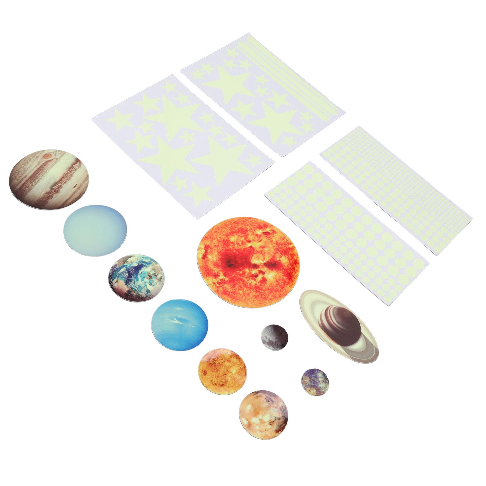14pcs Glowing Planets Wall Stickers Glow in The Dark Star Solar System Decal view 5