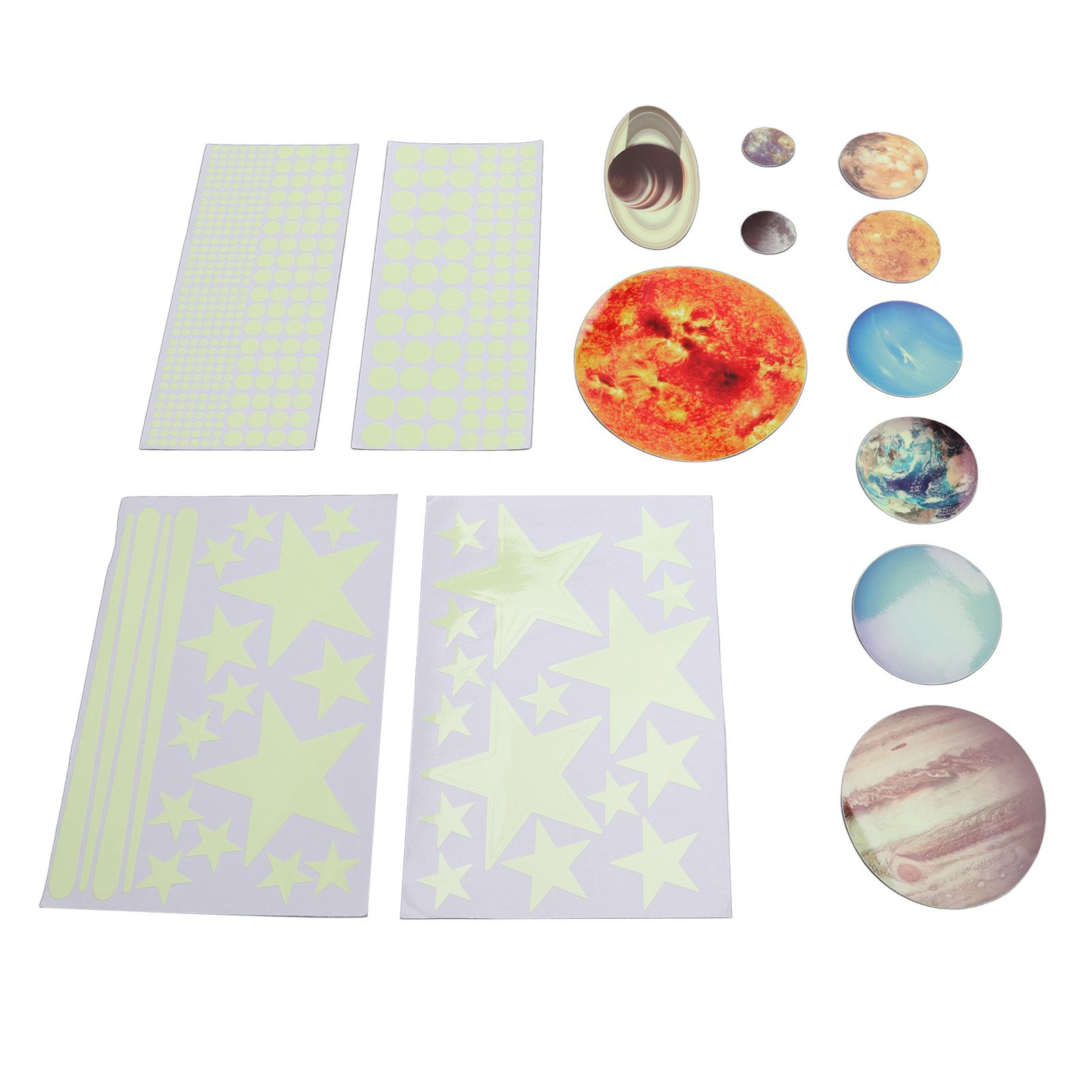 14pcs Glowing Planets Wall Stickers Glow in The Dark Star Solar System Decal view 6