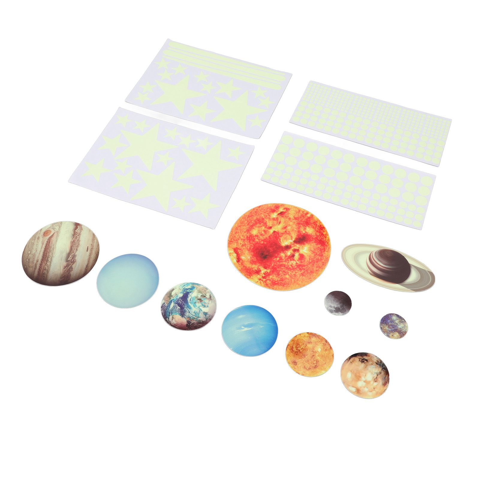 14pcs Glowing Planets Wall Stickers Glow in The Dark Star Solar System Decal view 7