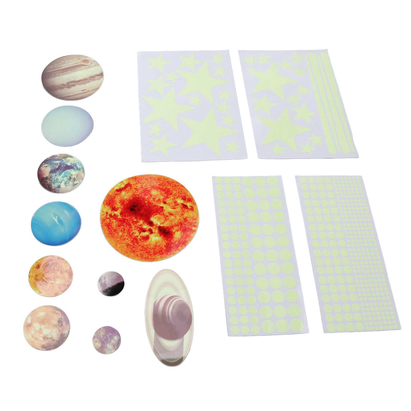 14pcs Glowing Planets Wall Stickers Glow in The Dark Star Solar System Decal view 8