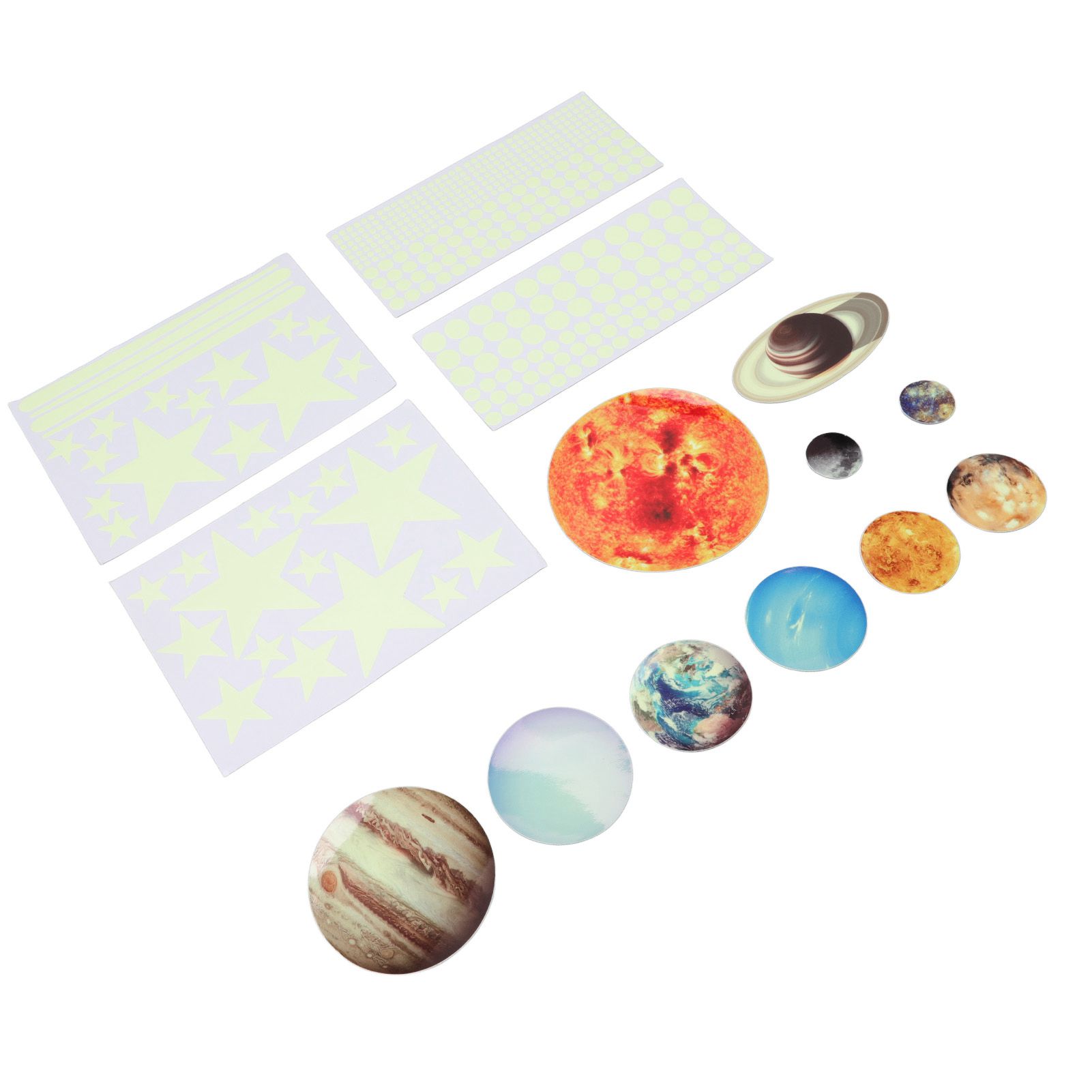 14pcs Glowing Planets Wall Stickers Glow in The Dark Star Solar System Decal view 9