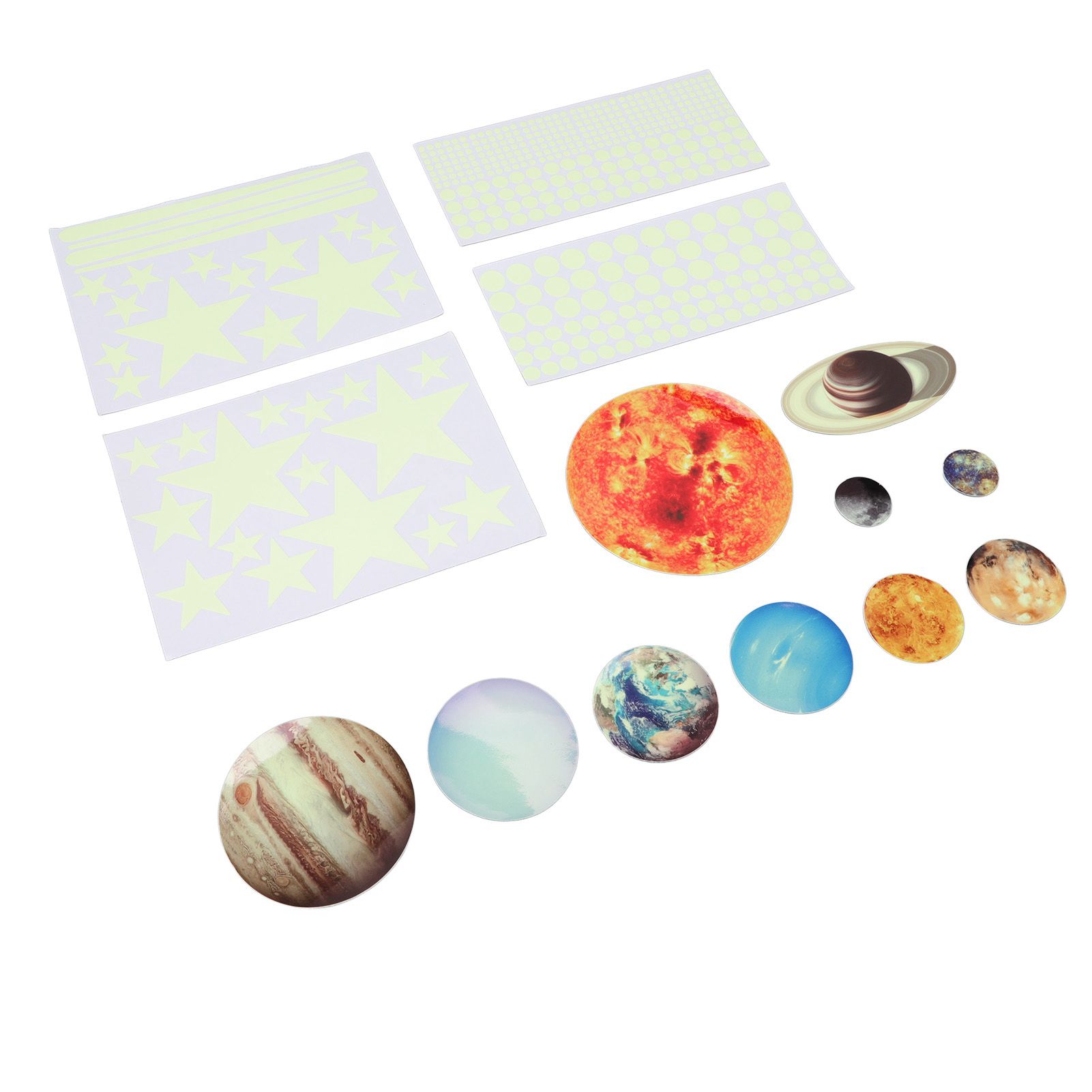 14pcs Glowing Planets Wall Stickers Glow in The Dark Star Solar System Decal view 10