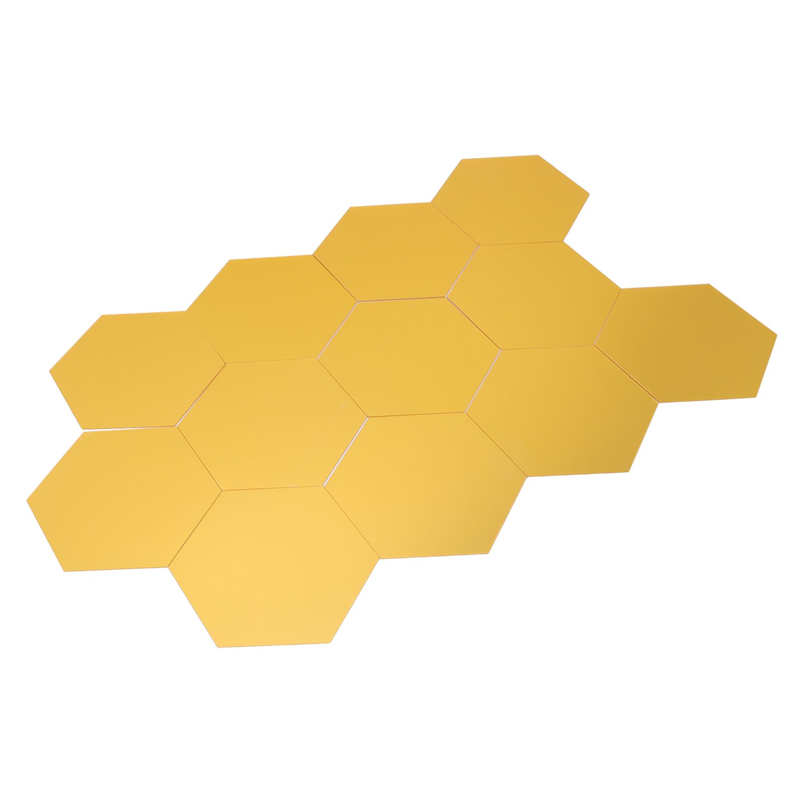 12Pcs Mirror Wall Sticker Gold Hex Shape Large Acrylic Mirror Wall Decal for view 2