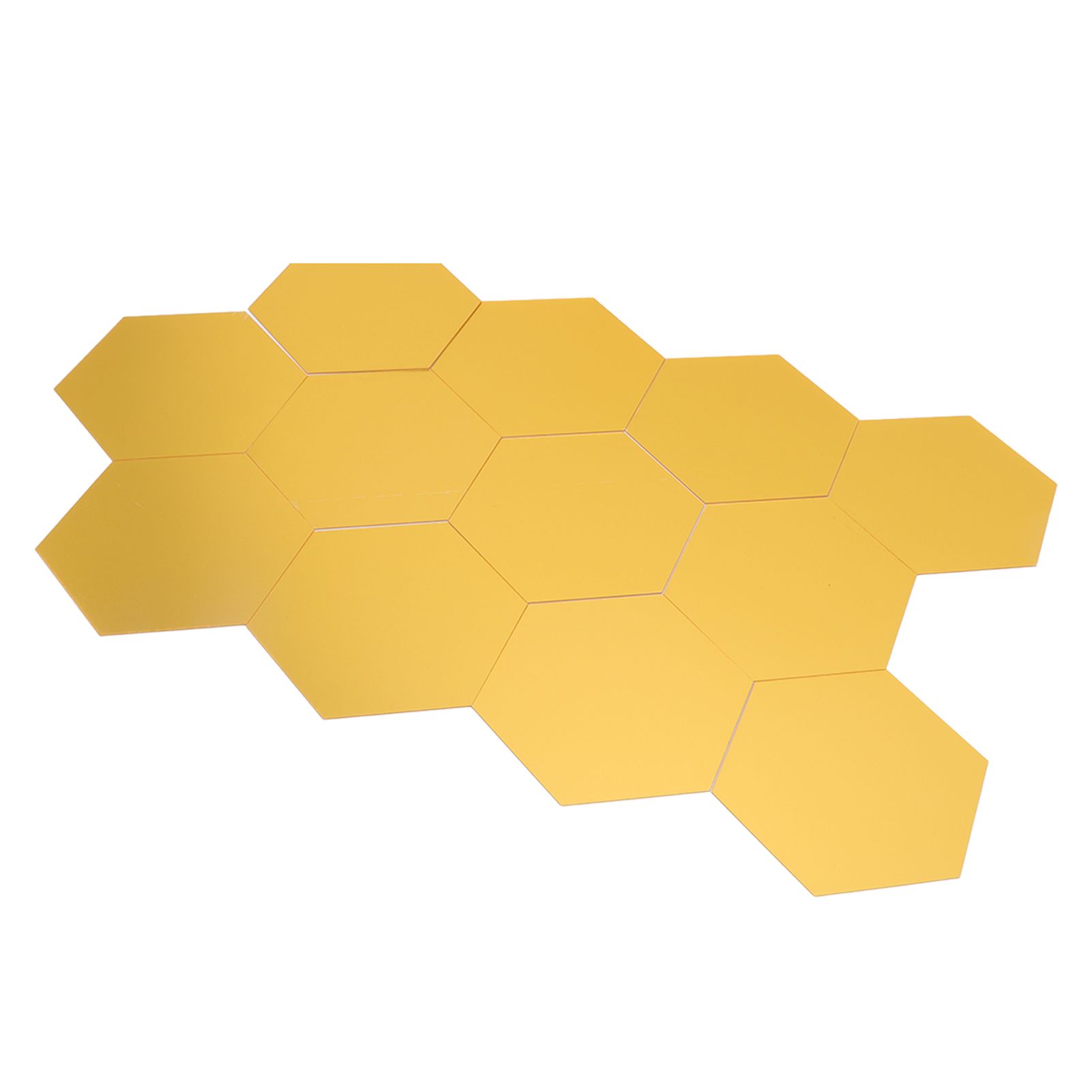 12Pcs Mirror Wall Sticker Gold Hex Shape Large Acrylic Mirror Wall Decal for view 3