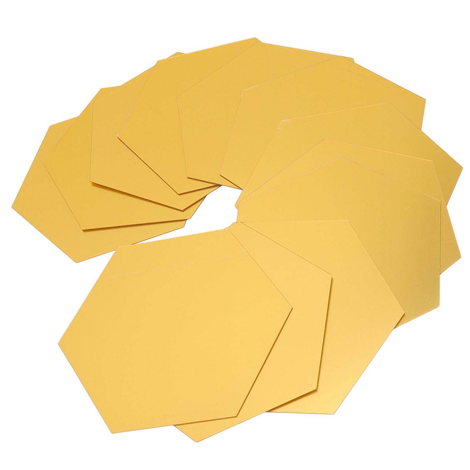 12Pcs Mirror Wall Sticker Gold Hex Shape Large Acrylic Mirror Wall Decal for view 4