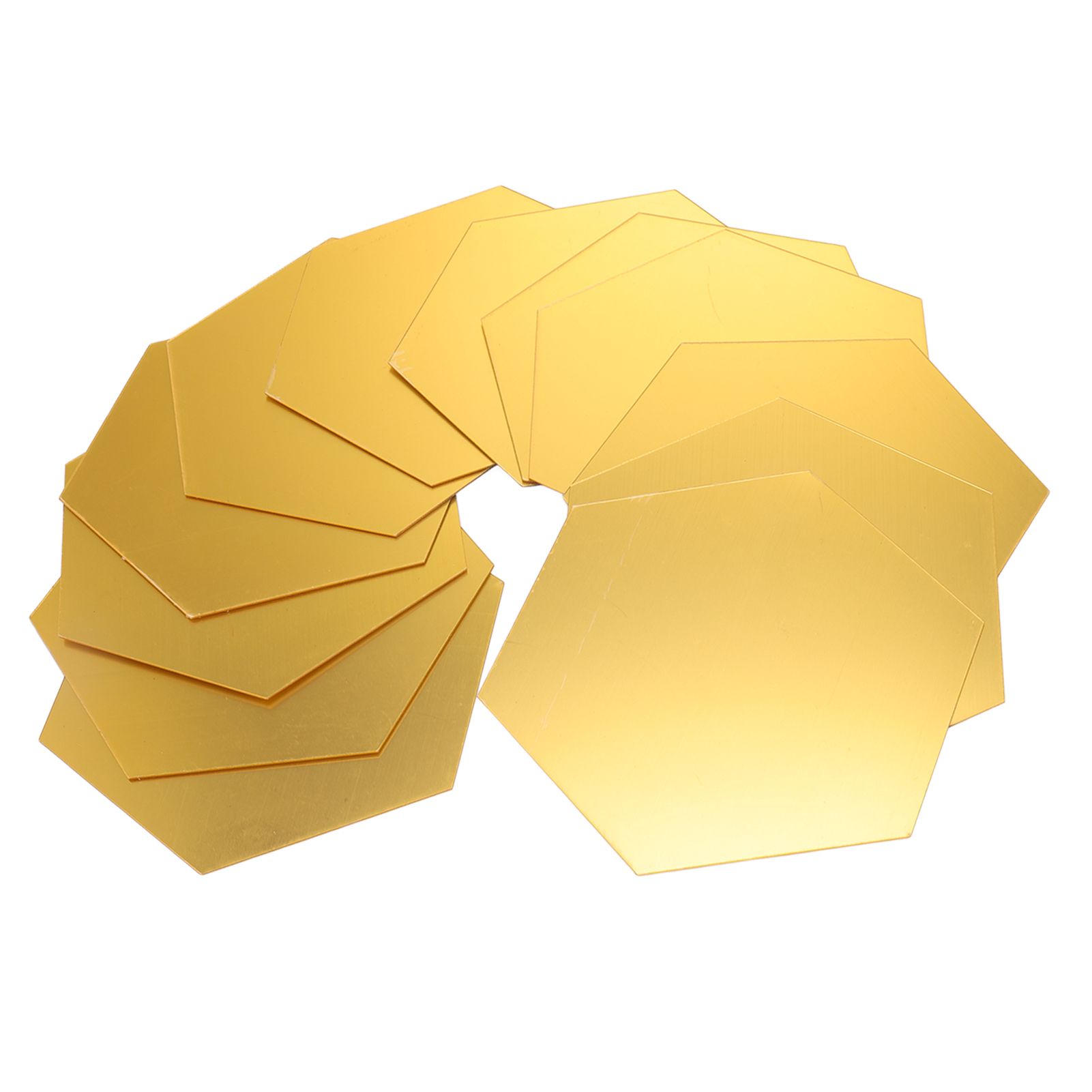 12Pcs Mirror Wall Sticker Gold Hex Shape Large Acrylic Mirror Wall Decal for view 6