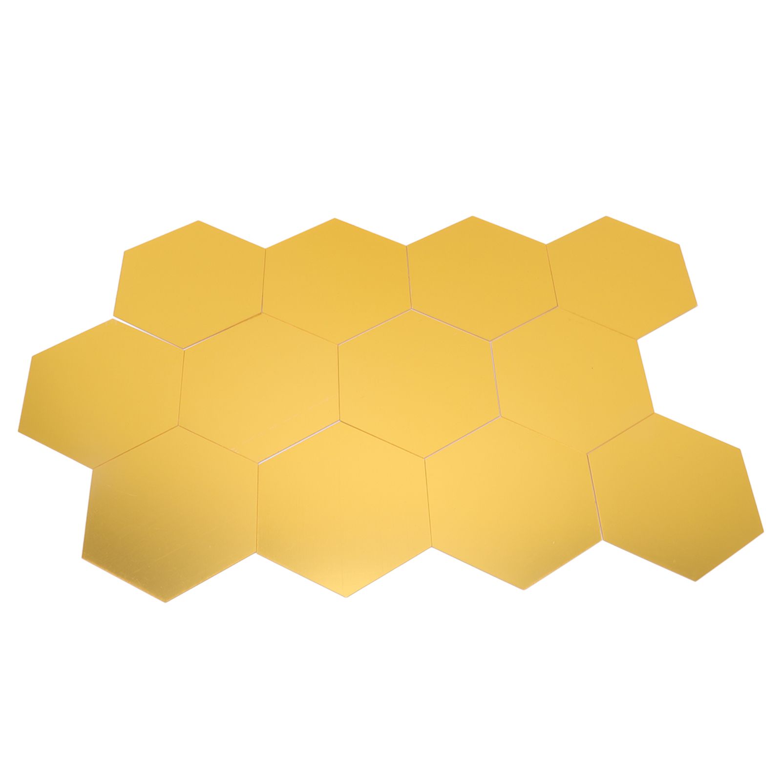 12Pcs Mirror Wall Sticker Gold Hex Shape Large Acrylic Mirror Wall Decal for view 7