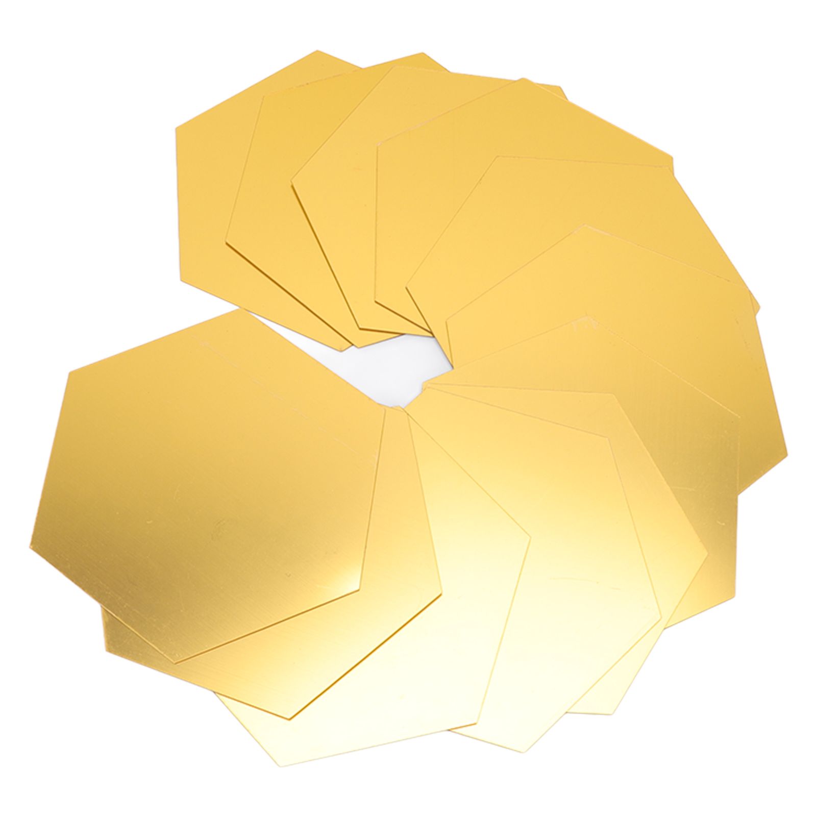 12Pcs Mirror Wall Sticker Gold Hex Shape Large Acrylic Mirror Wall Decal for view 9