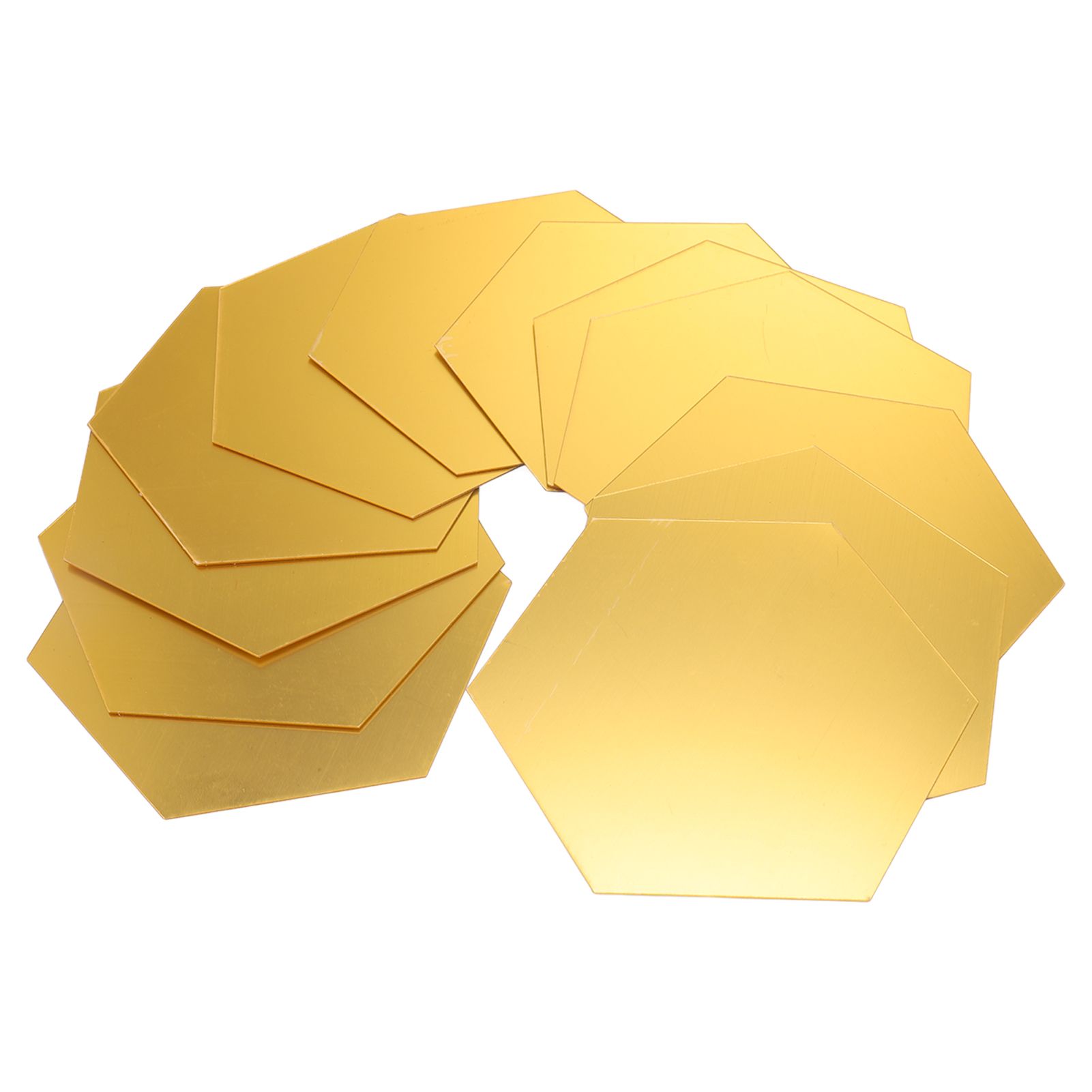 12Pcs Mirror Wall Sticker Gold Hex Shape Large Acrylic Mirror Wall Decal for view 10