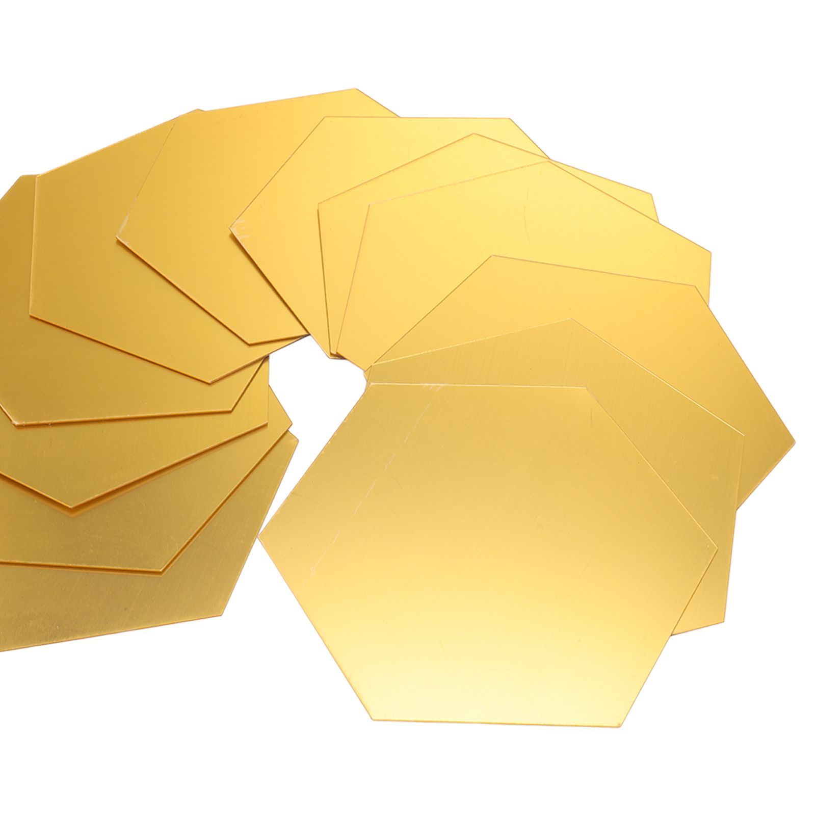 12Pcs Mirror Wall Sticker Gold Hex Shape Large Acrylic Mirror Wall Decal for view 13