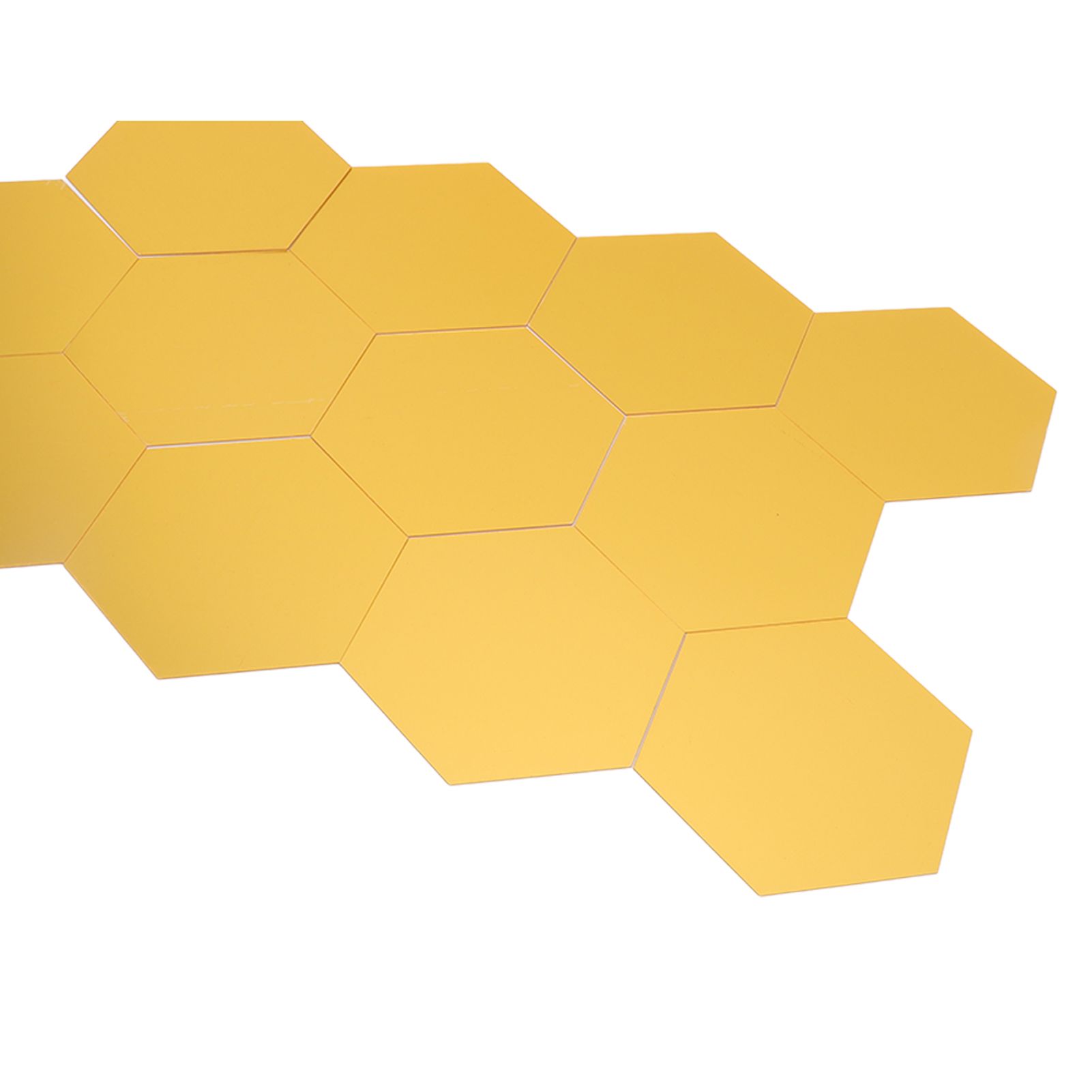 12Pcs Mirror Wall Sticker Gold Hex Shape Large Acrylic Mirror Wall Decal for view 15