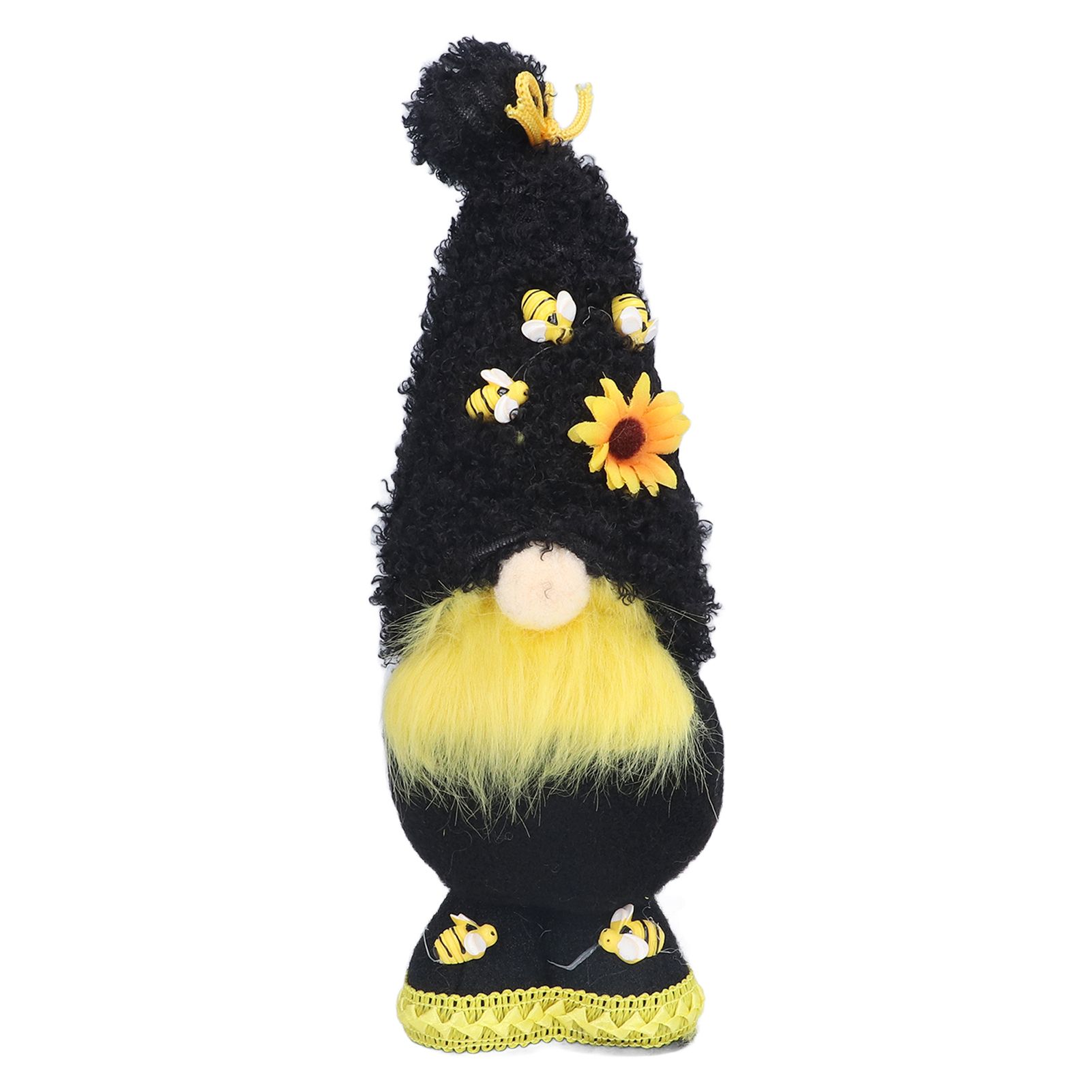 Faceless Doll Delicate Cute Mascot Plush Gnome with Yellow Sunflower Flower