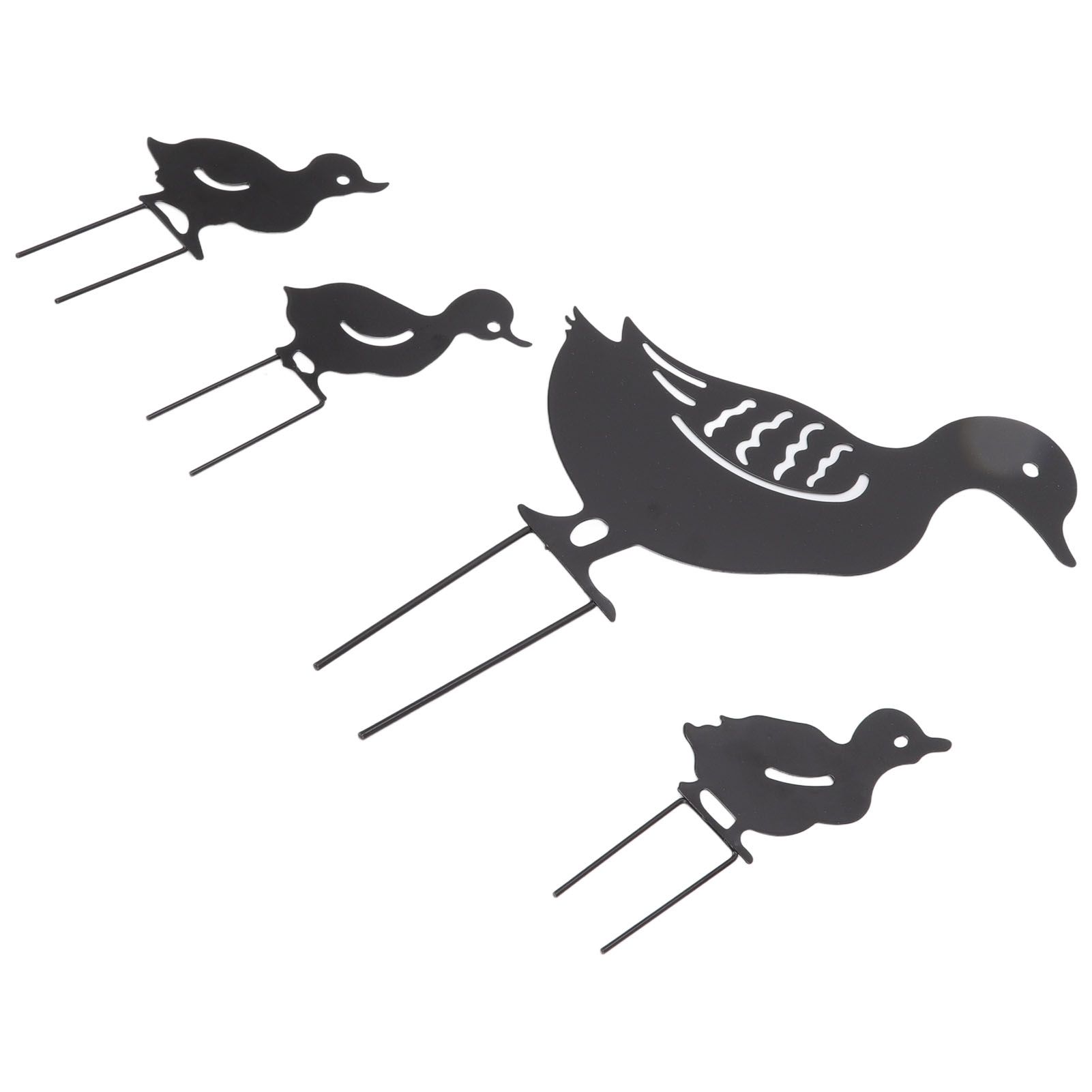 4Pcs Metal Duck Decorative Garden Stakes Cute Animal Hollow Design Black Iron view 7