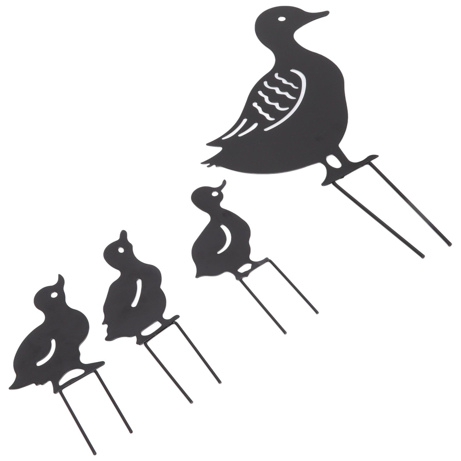 4Pcs Metal Duck Decorative Garden Stakes Cute Animal Hollow Design Black Iron view 8