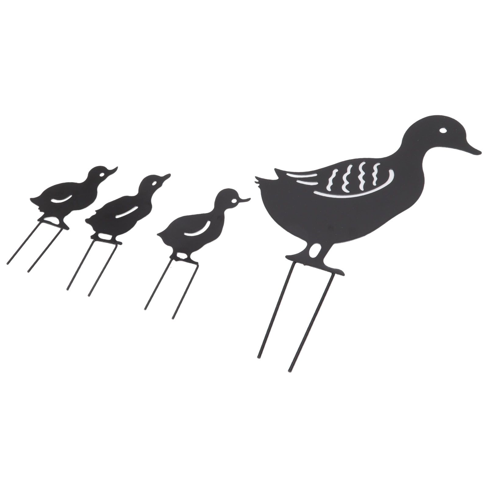 4Pcs Metal Duck Decorative Garden Stakes Cute Animal Hollow Design Black Iron view 9