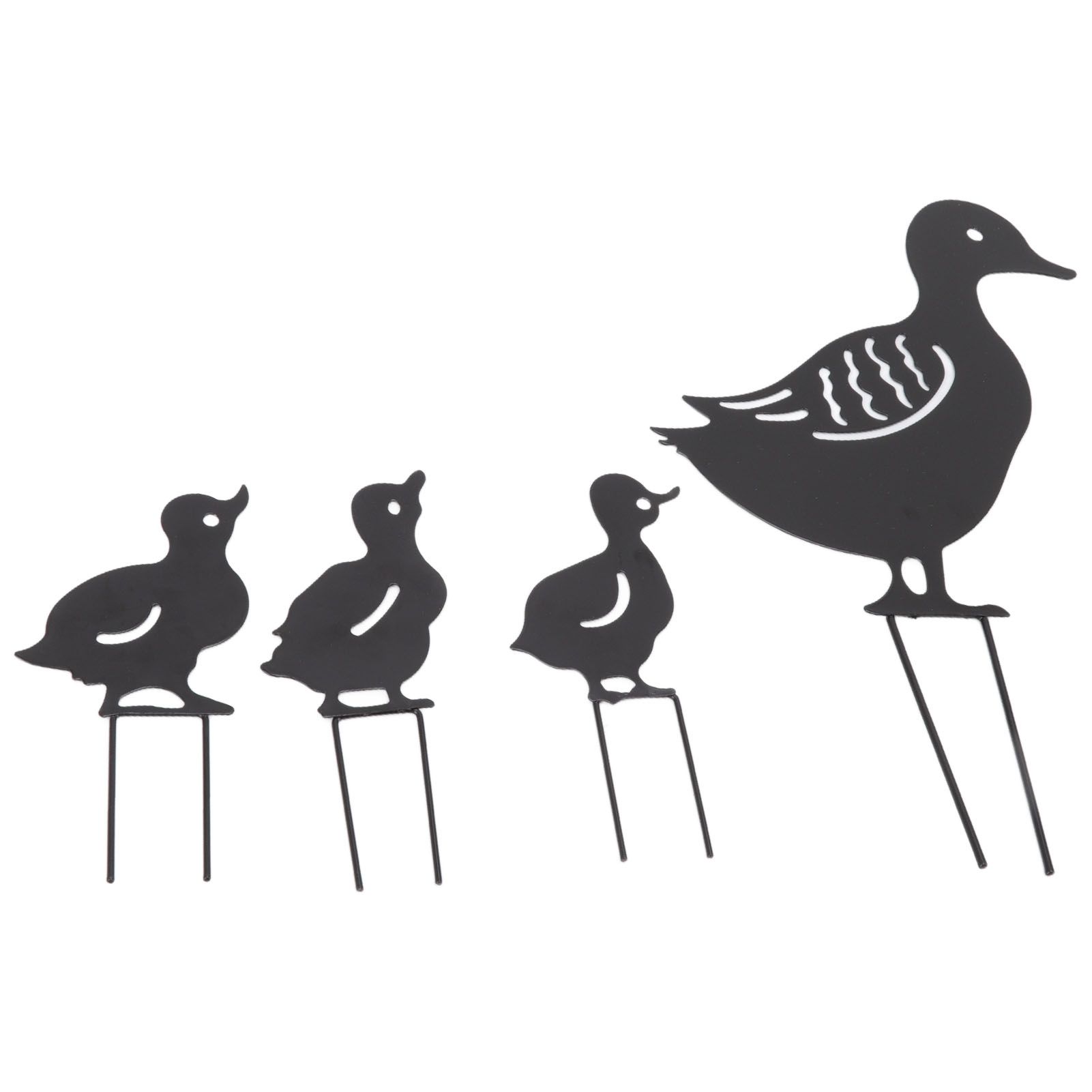 4Pcs Metal Duck Decorative Garden Stakes Cute Animal Hollow Design Black Iron view 10