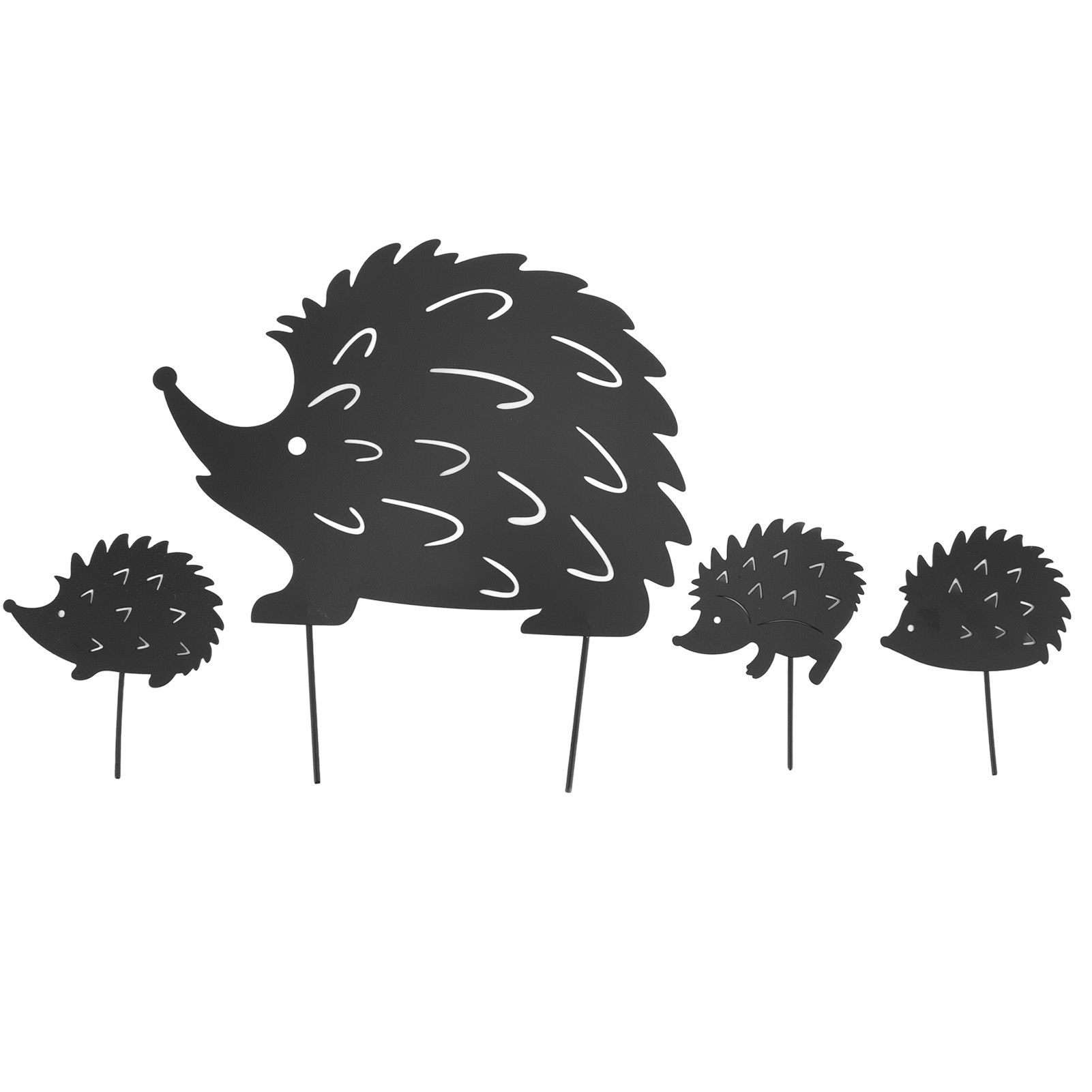 4Pcs Metal Hedgehog Decorative Garden Stakes Cute Animal Hollow Design Patio view 2