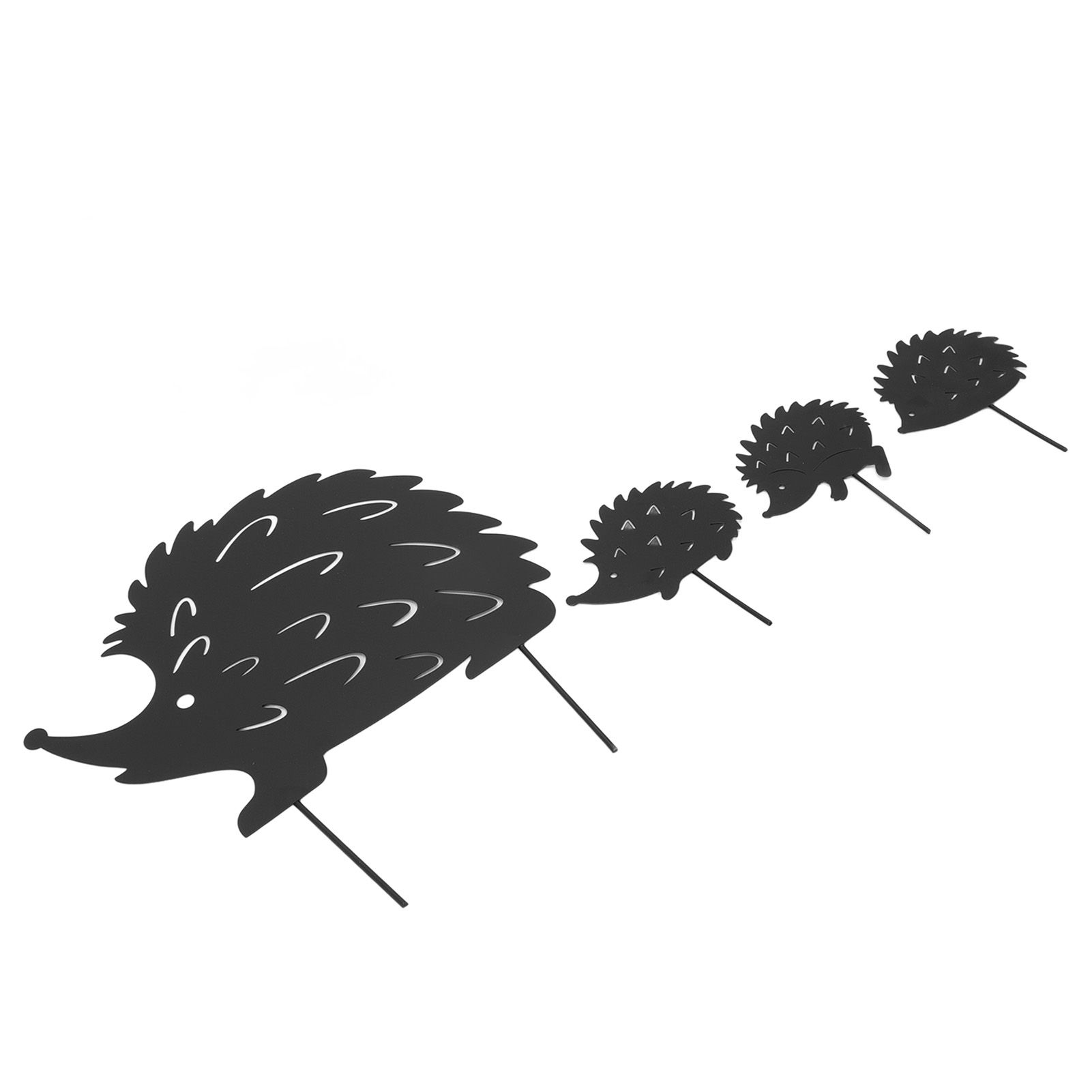 4Pcs Metal Hedgehog Decorative Garden Stakes Cute Animal Hollow Design Patio view 3