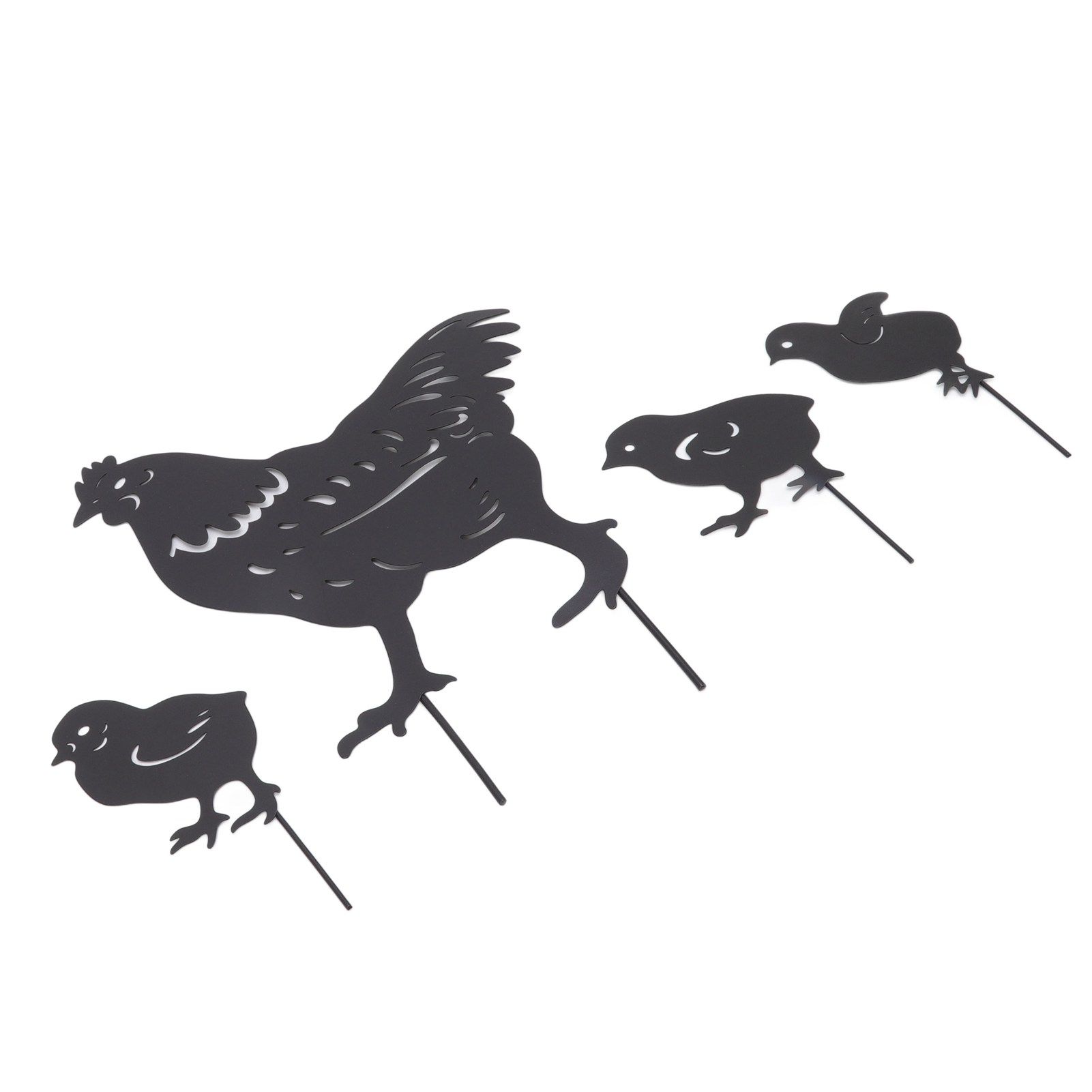 4Pcs Hen Chicken Silhouette Hollow Stake Design Cute Hen Chicken Design view 4