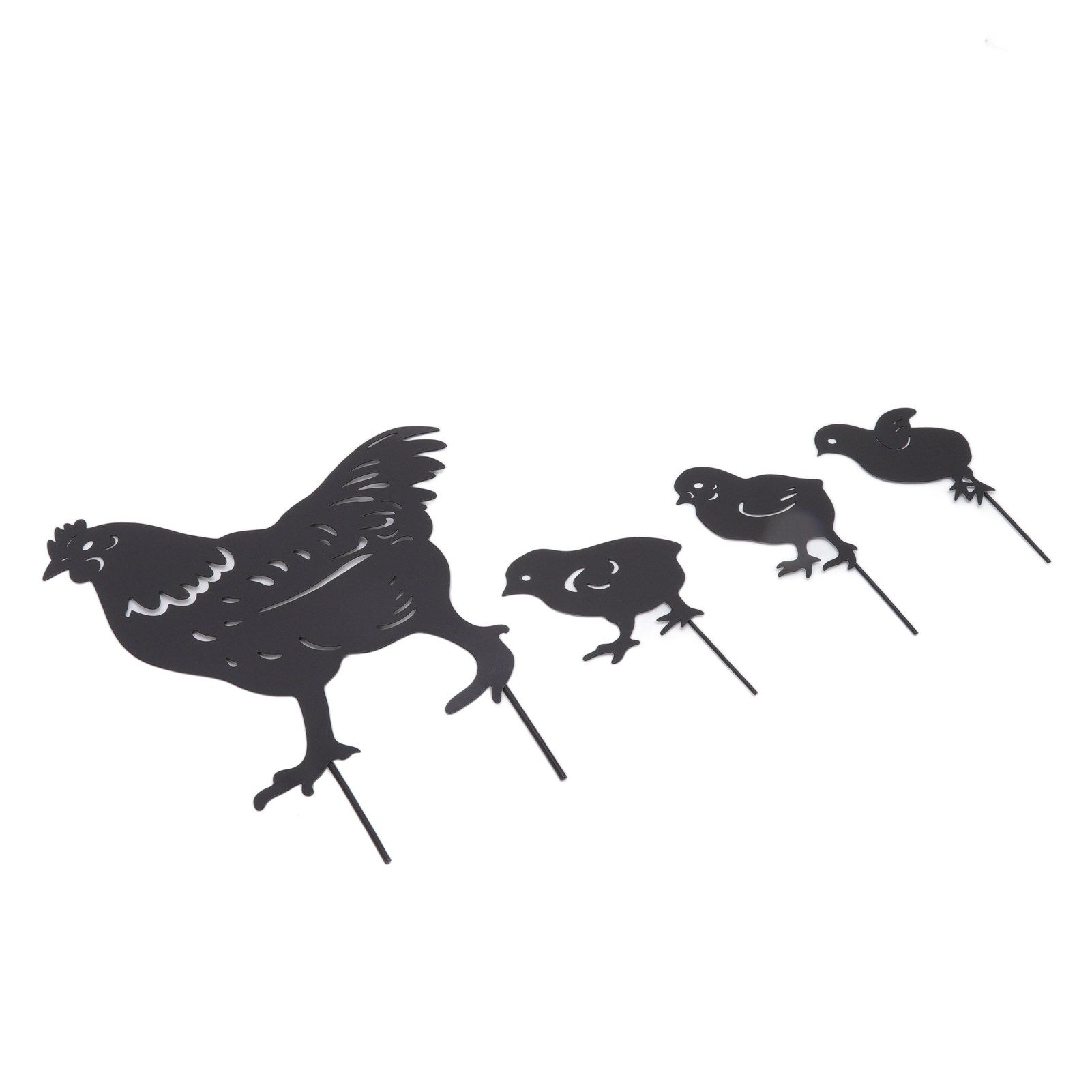 4Pcs Hen Chicken Silhouette Hollow Stake Design Cute Hen Chicken Design view 6