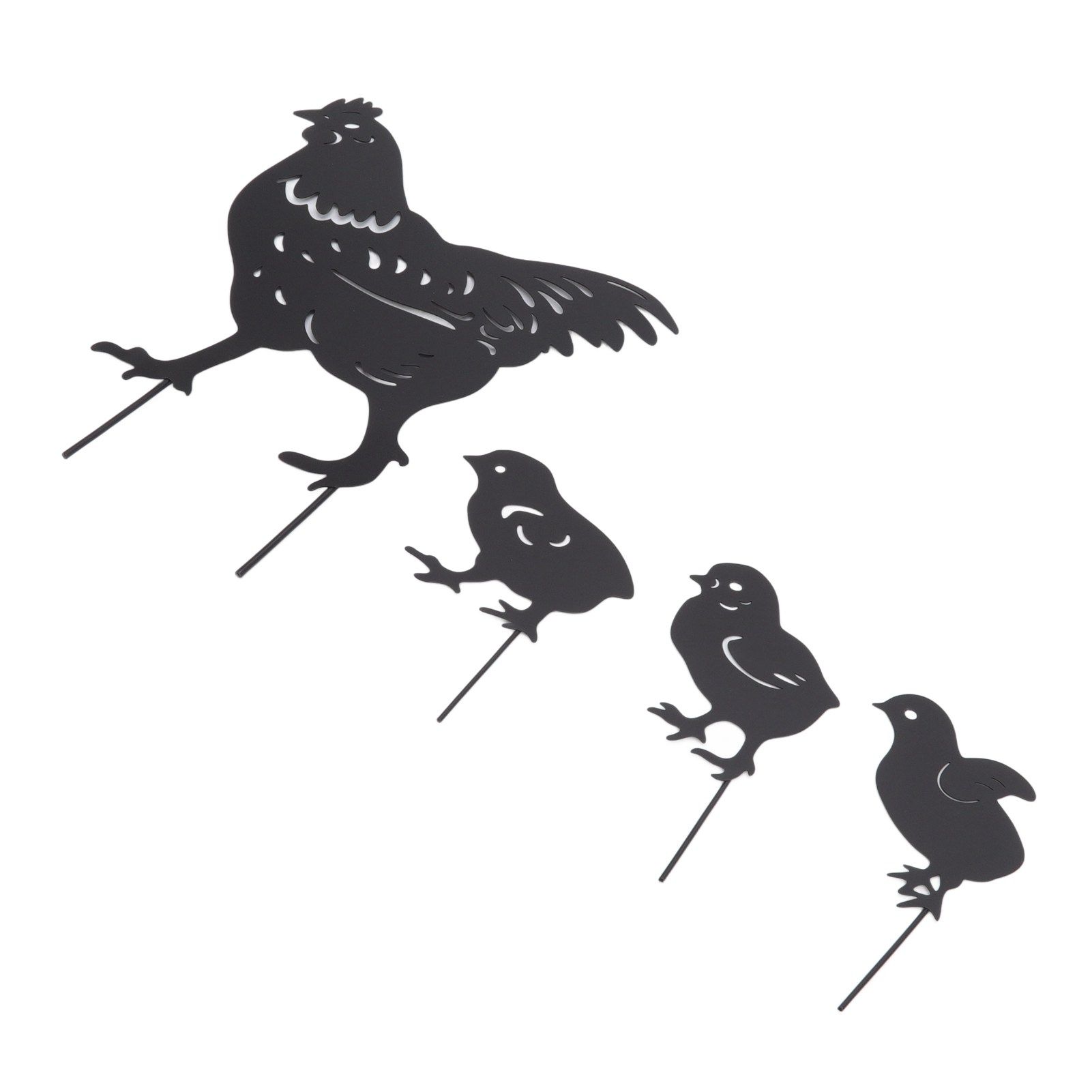 4Pcs Hen Chicken Silhouette Hollow Stake Design Cute Hen Chicken Design view 7