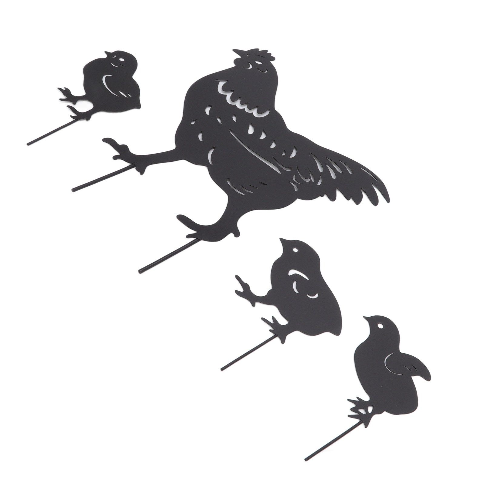 4Pcs Hen Chicken Silhouette Hollow Stake Design Cute Hen Chicken Design view 8