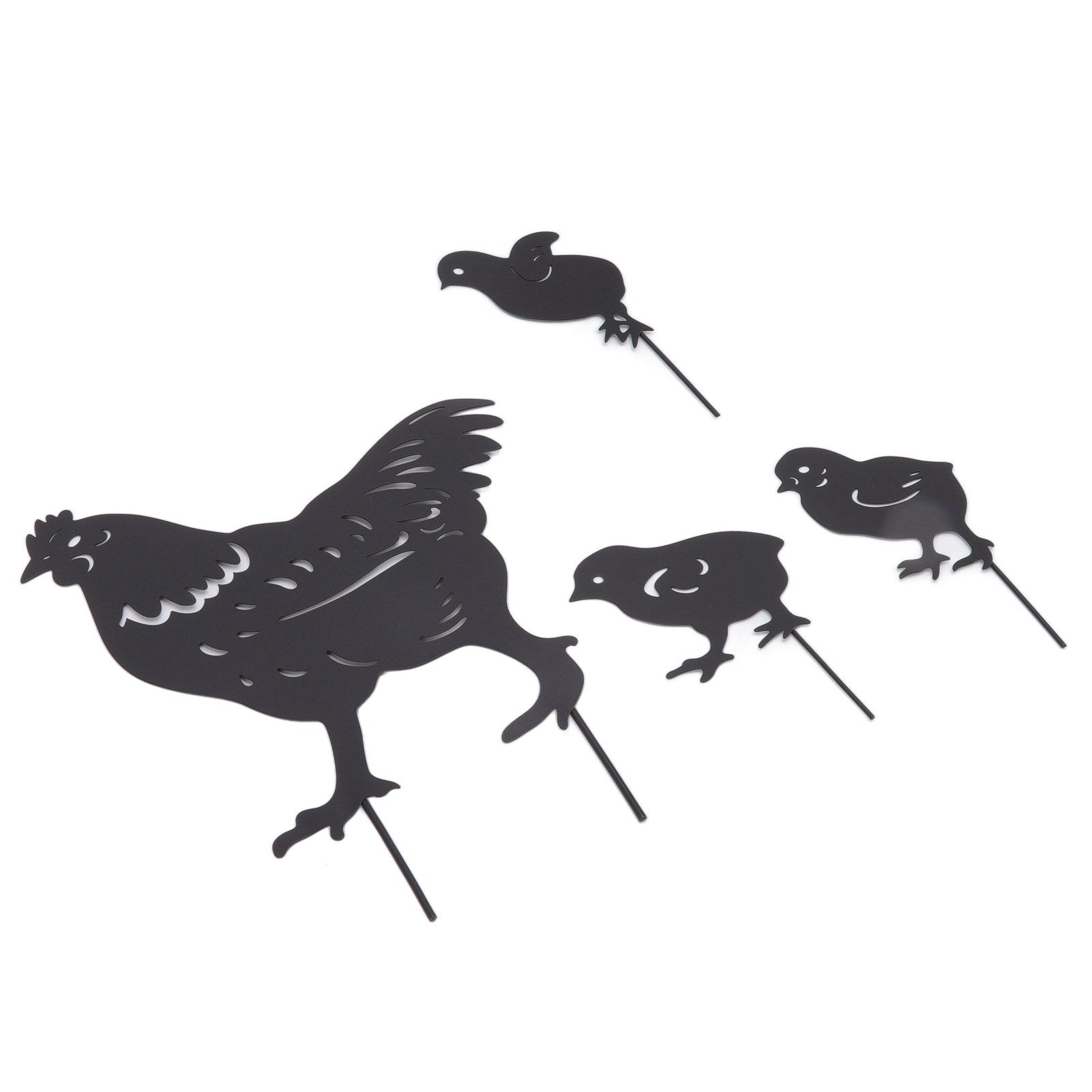 4Pcs Hen Chicken Silhouette Hollow Stake Design Cute Hen Chicken Design view 10