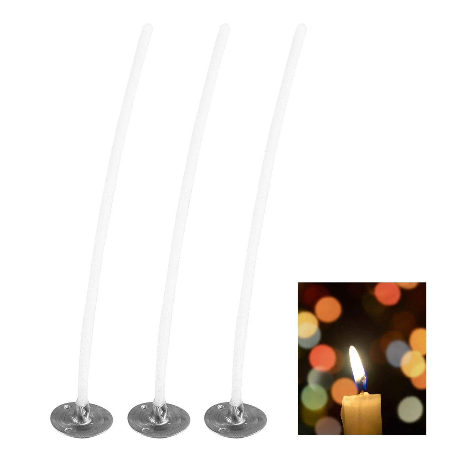 50Pcs Candle Wicks Pre Waxed Cotton Core Wicks with Base for DIY Scented view 11