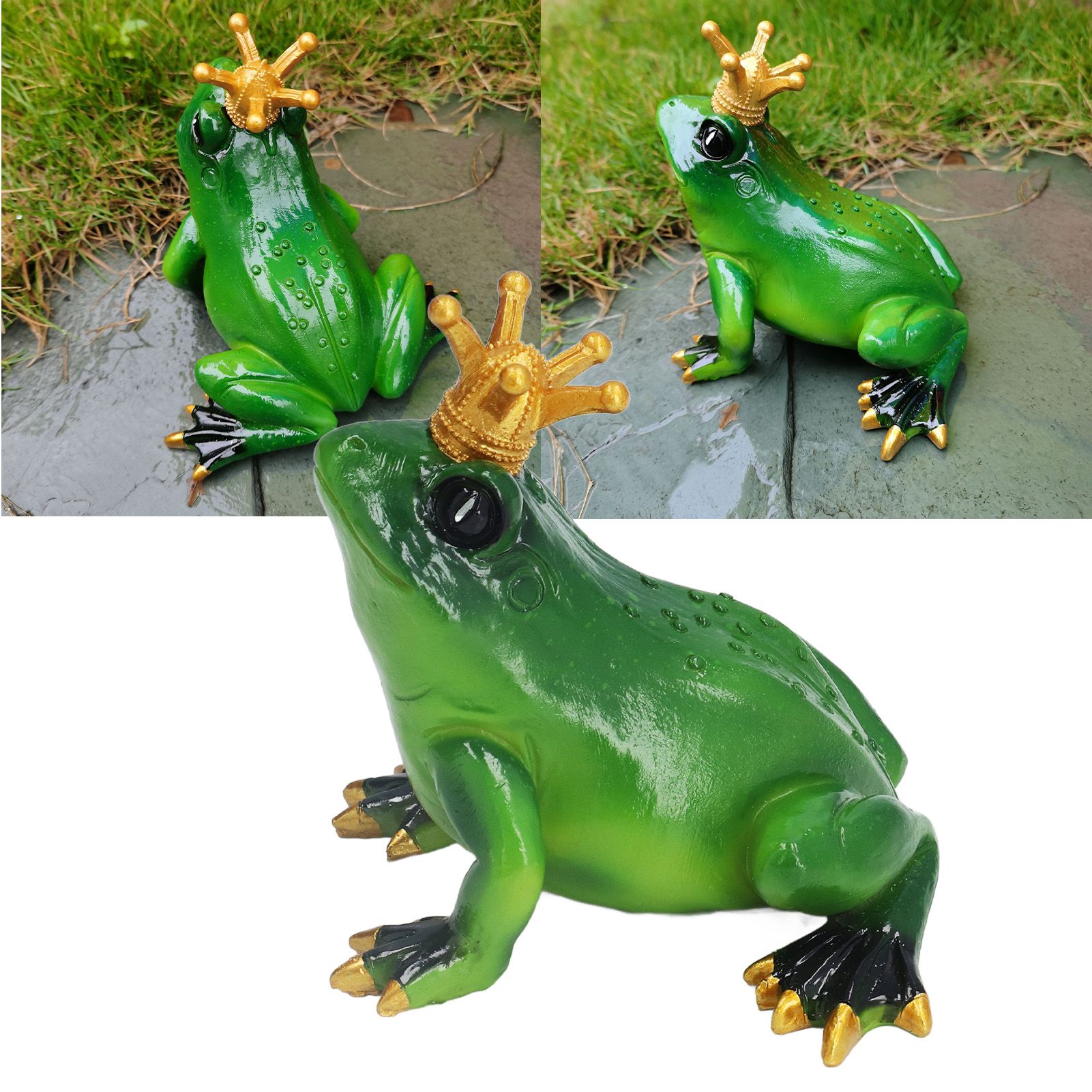 Frog Figurine Sculpture Lifelike Cute Synthetic Resin Desktop Statue Ornament view 11